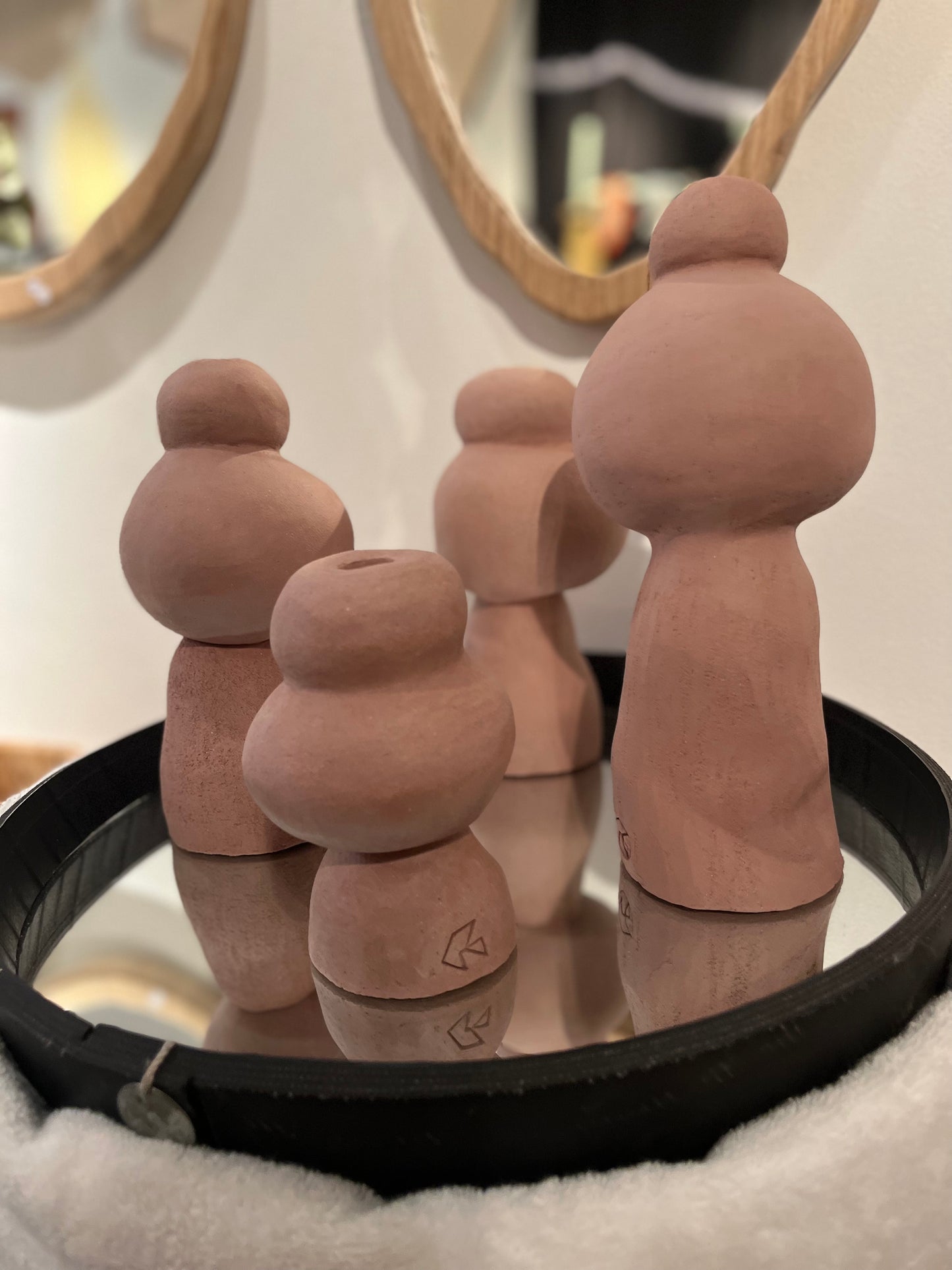 Bougeoirs Grès Rose Guylène Galantine