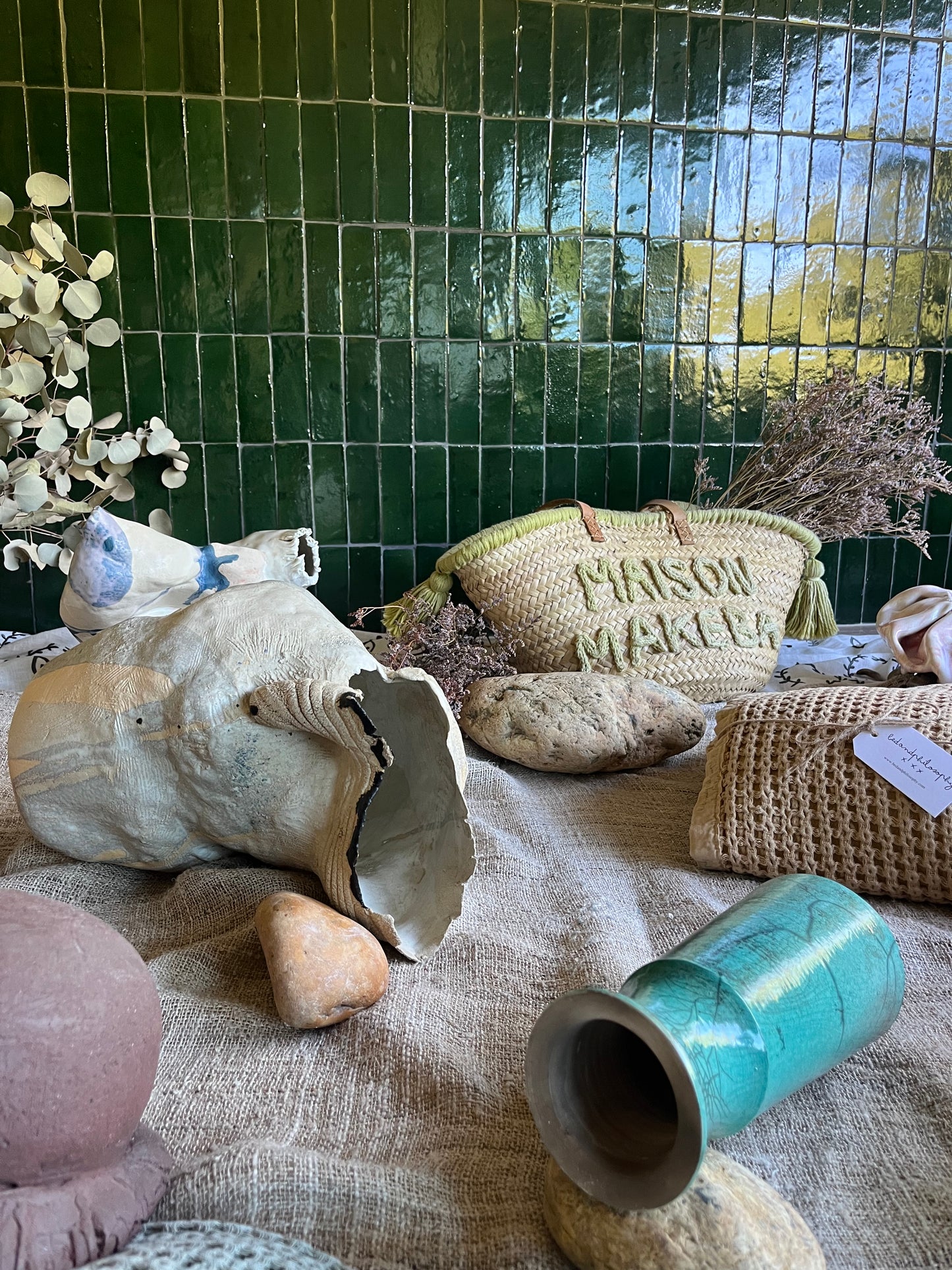 Vase Vert - Raku Caroline