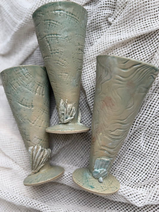 Les 3 verres vert de mer