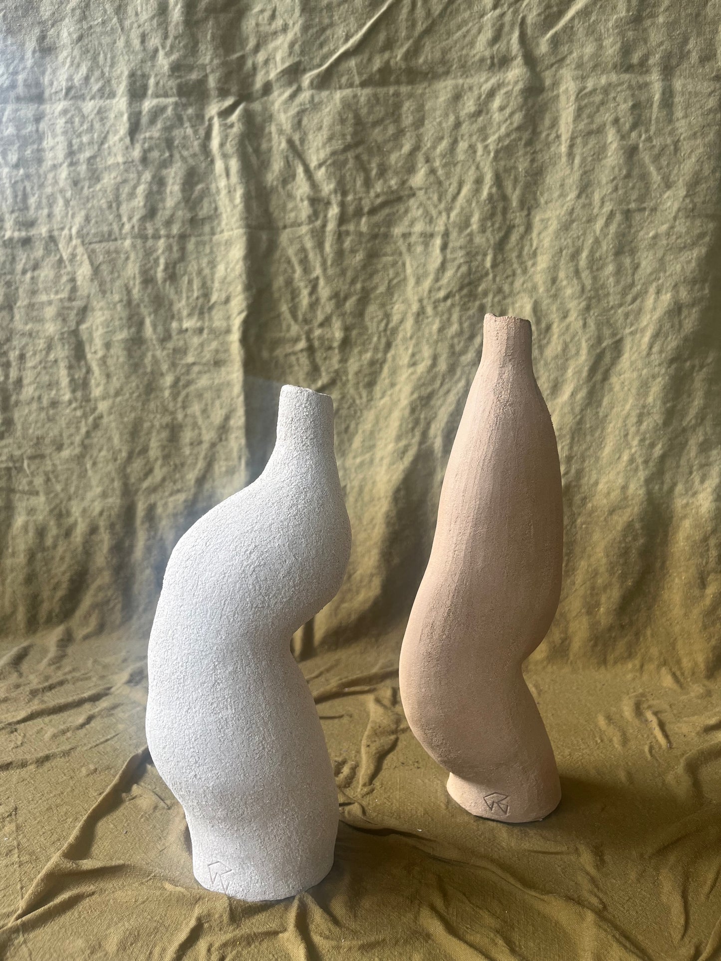 Bougeoir en Grès Roux Guylène Galantine