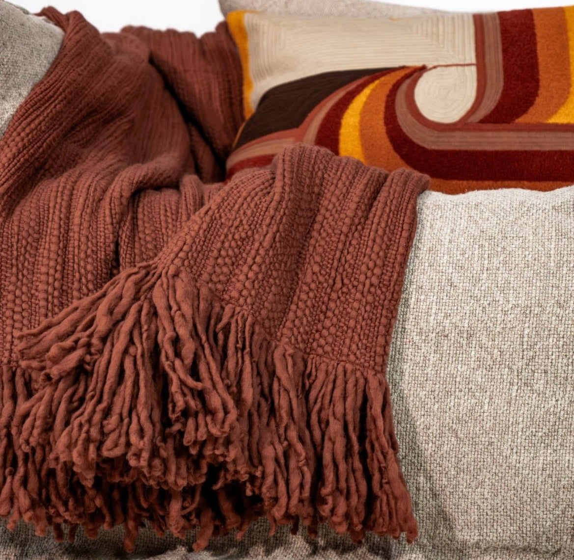 Plaid frangé en laine MURMURE - Bed and Philosophy