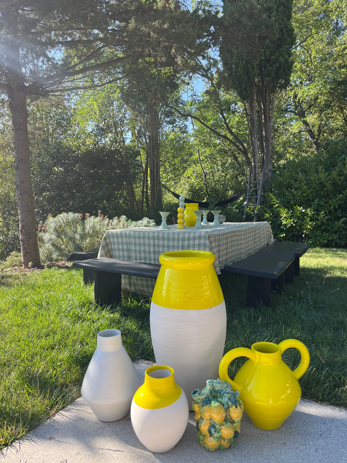 Jarre XL piriforme Jaune Soleil Ravel
