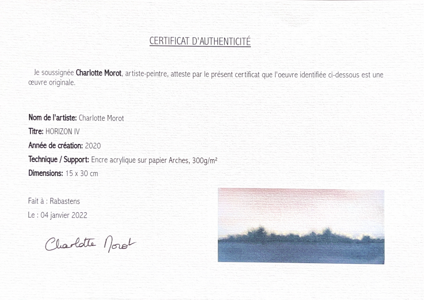 Charlotte Morot - Encres sur Papier - Horizon IV