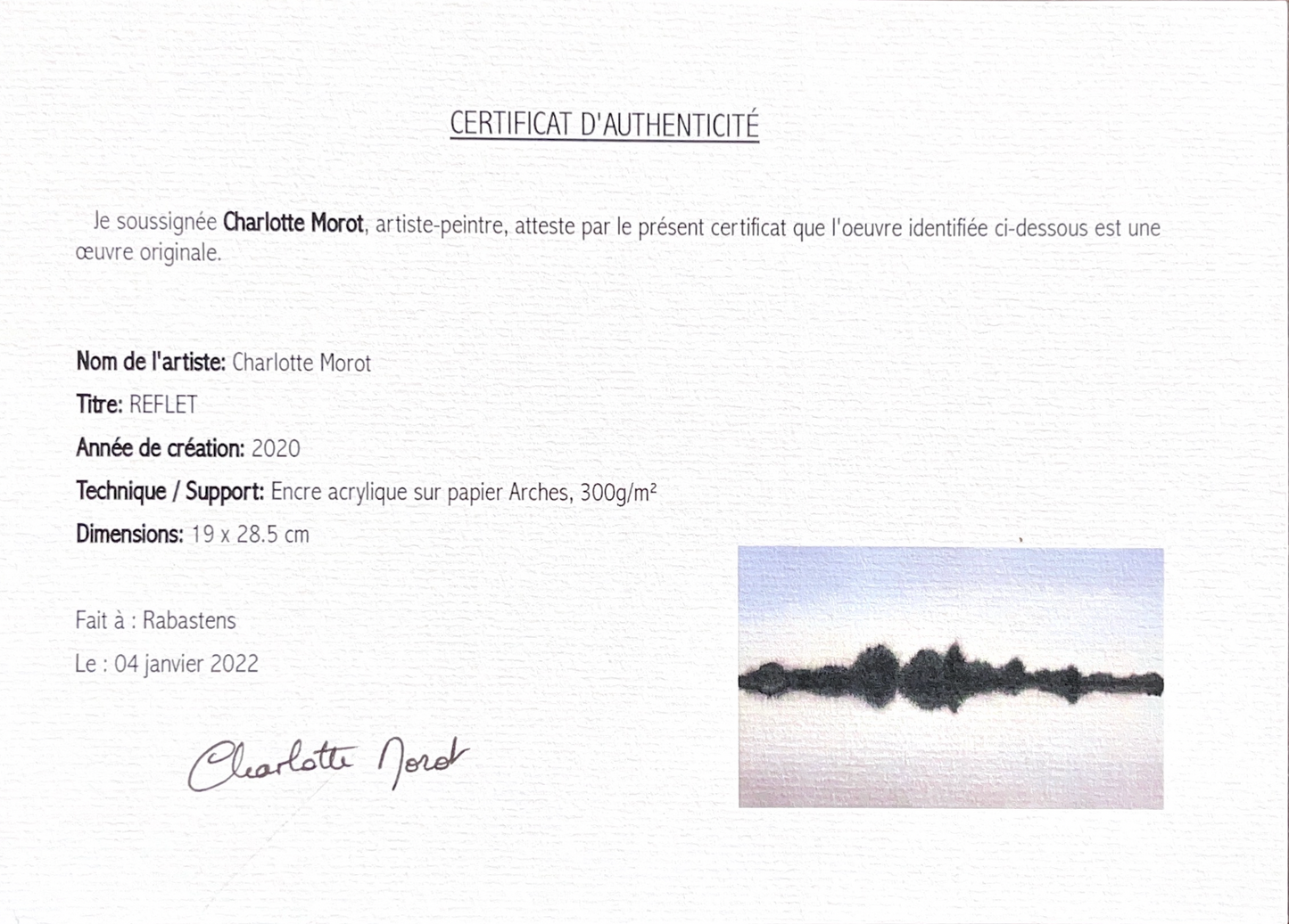 Charlotte Morot - Encre sur Papier - Reflet