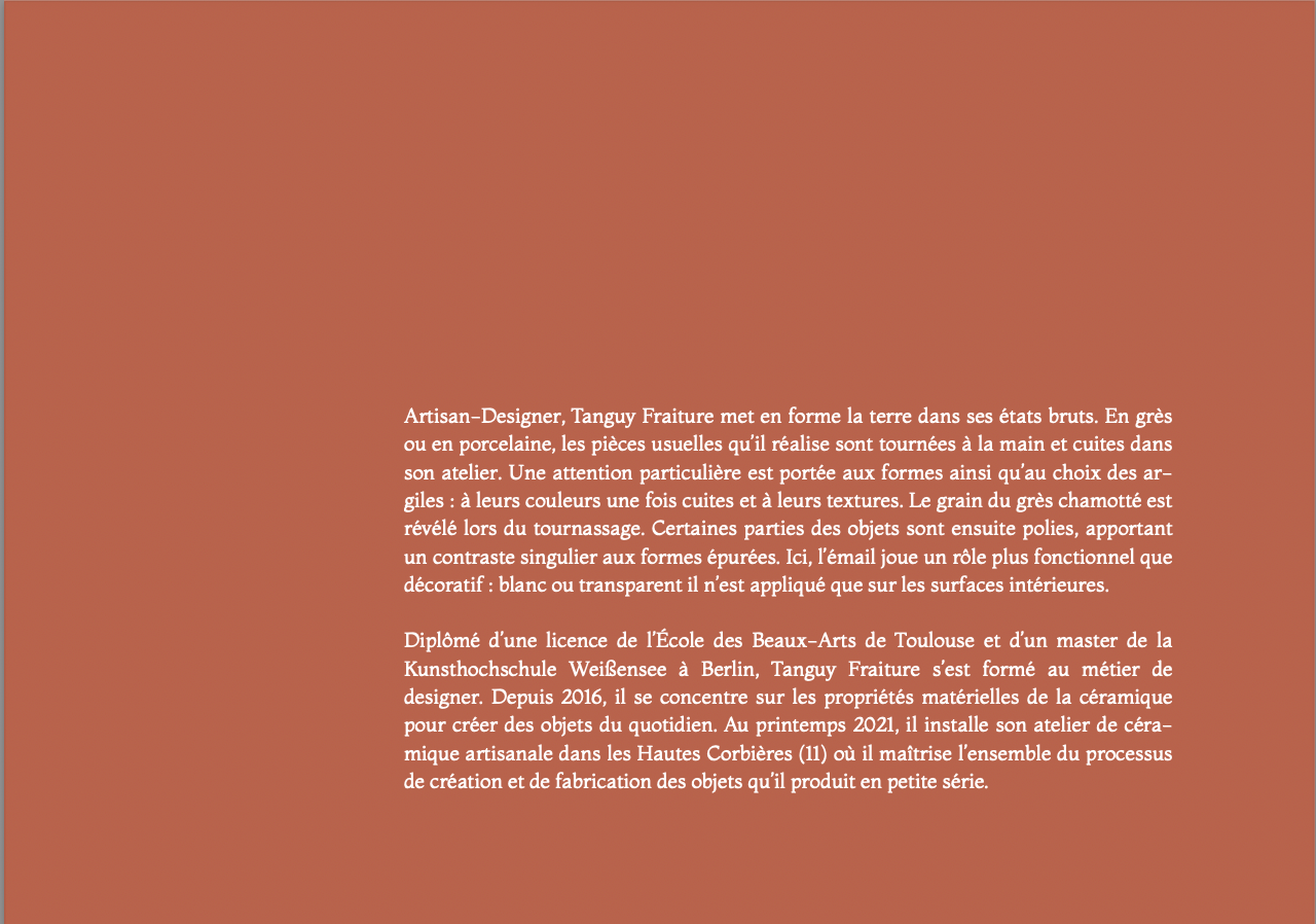 Lot de 2 tasses évasée grès rouge émail transparent Tanguy Fraiture