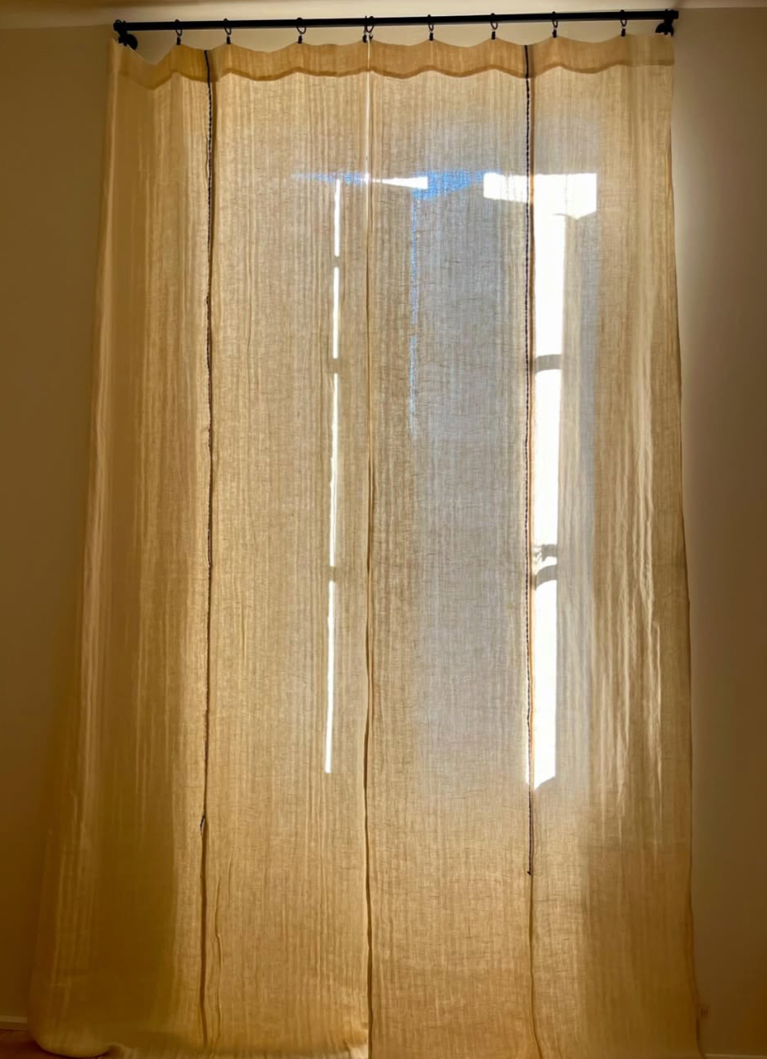 Modèle d'expo. Rideau en Lin Lavé Frangé BIRDY- Bed And Philosophy