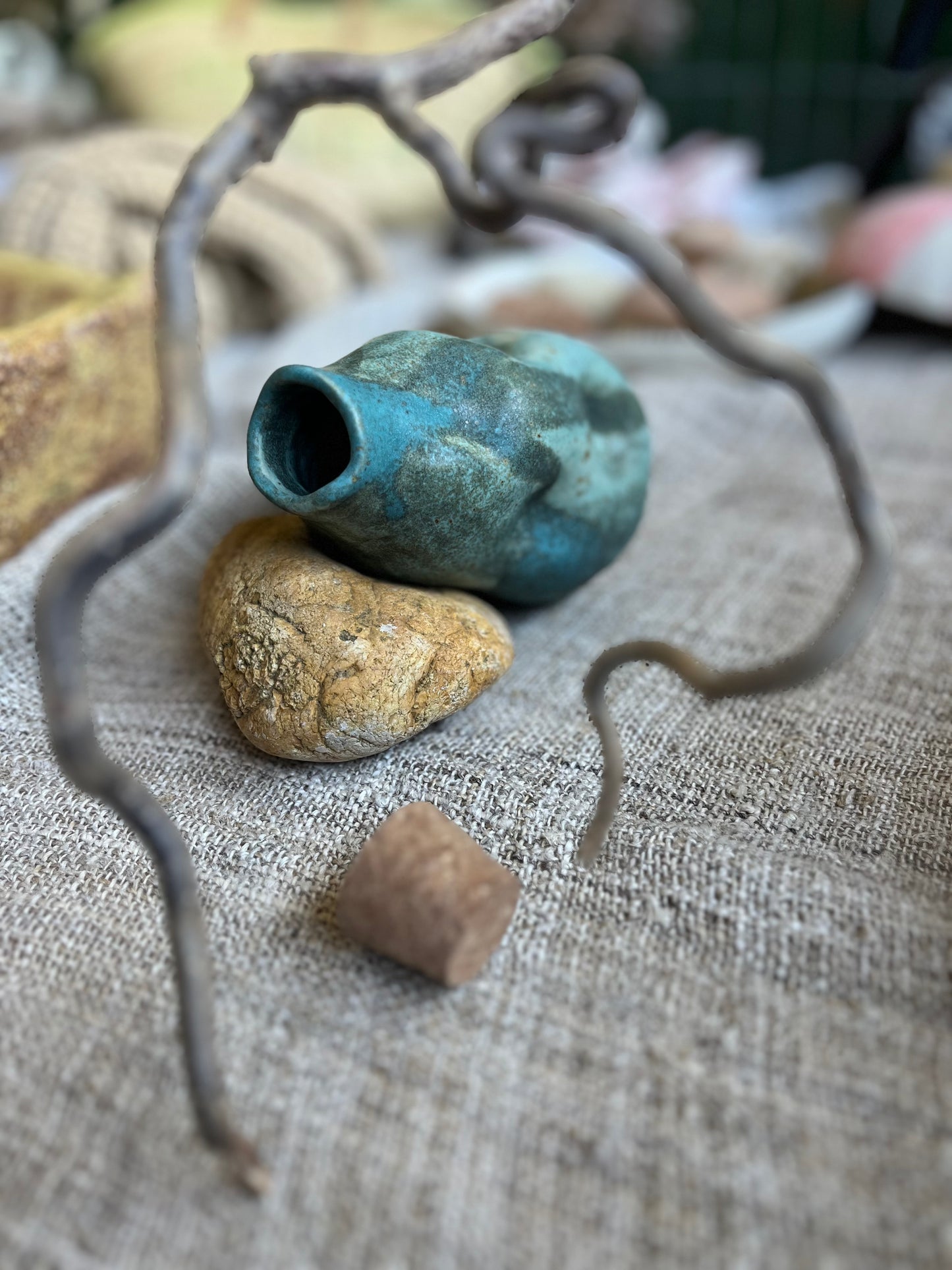 Tasses avec sa fiole Algue, planche Ormuz, Cora