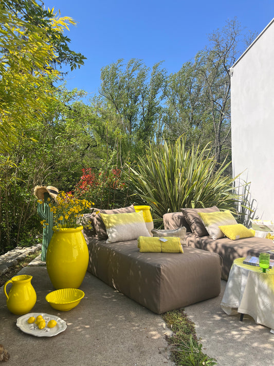 Modèle d'expo. Plaid Tandem - Bed and Philosophy . Coton tie and dye