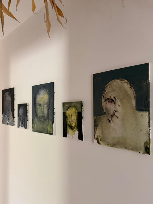 François Legoubin - Peinture - Demi Visage Vert Dans Vert