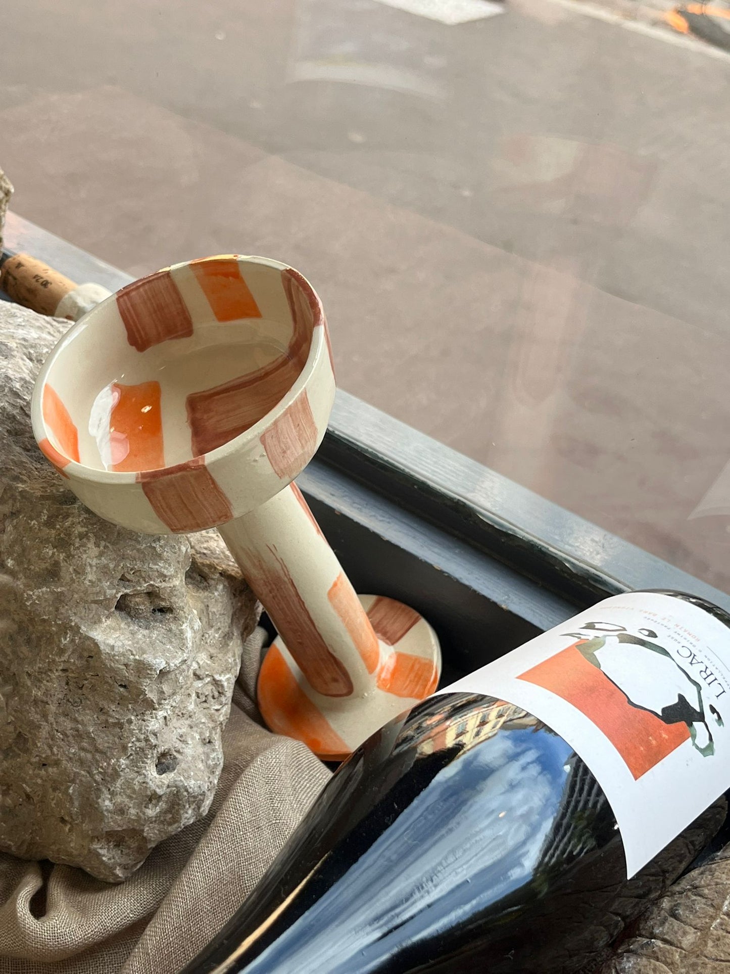 "VERRES À TRAITS", Verres à pied - Collab Anne Kurzberg x Maison Makeba