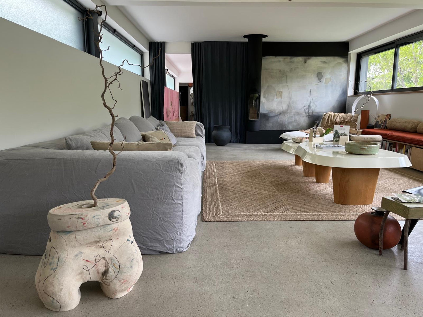 Tabouret vase-jarre avec son capuchon plateau - Collab Maison Makeba x MR Céramique