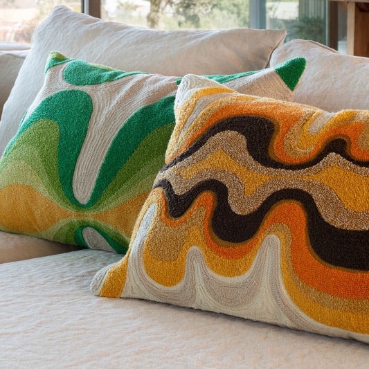 Housse de coussin broderie en coton 40x60cm- Bed And Philosophy