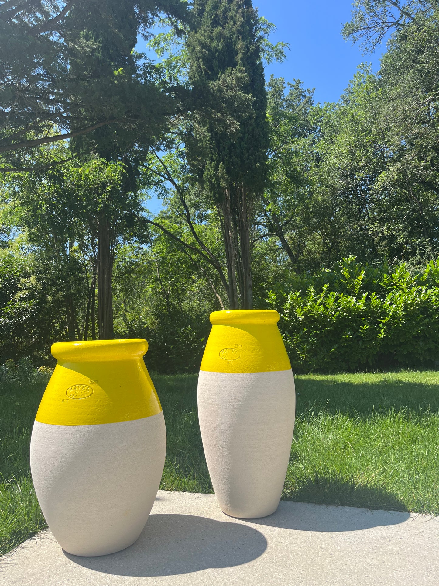 Jarre XL piriforme Jaune Soleil Ravel