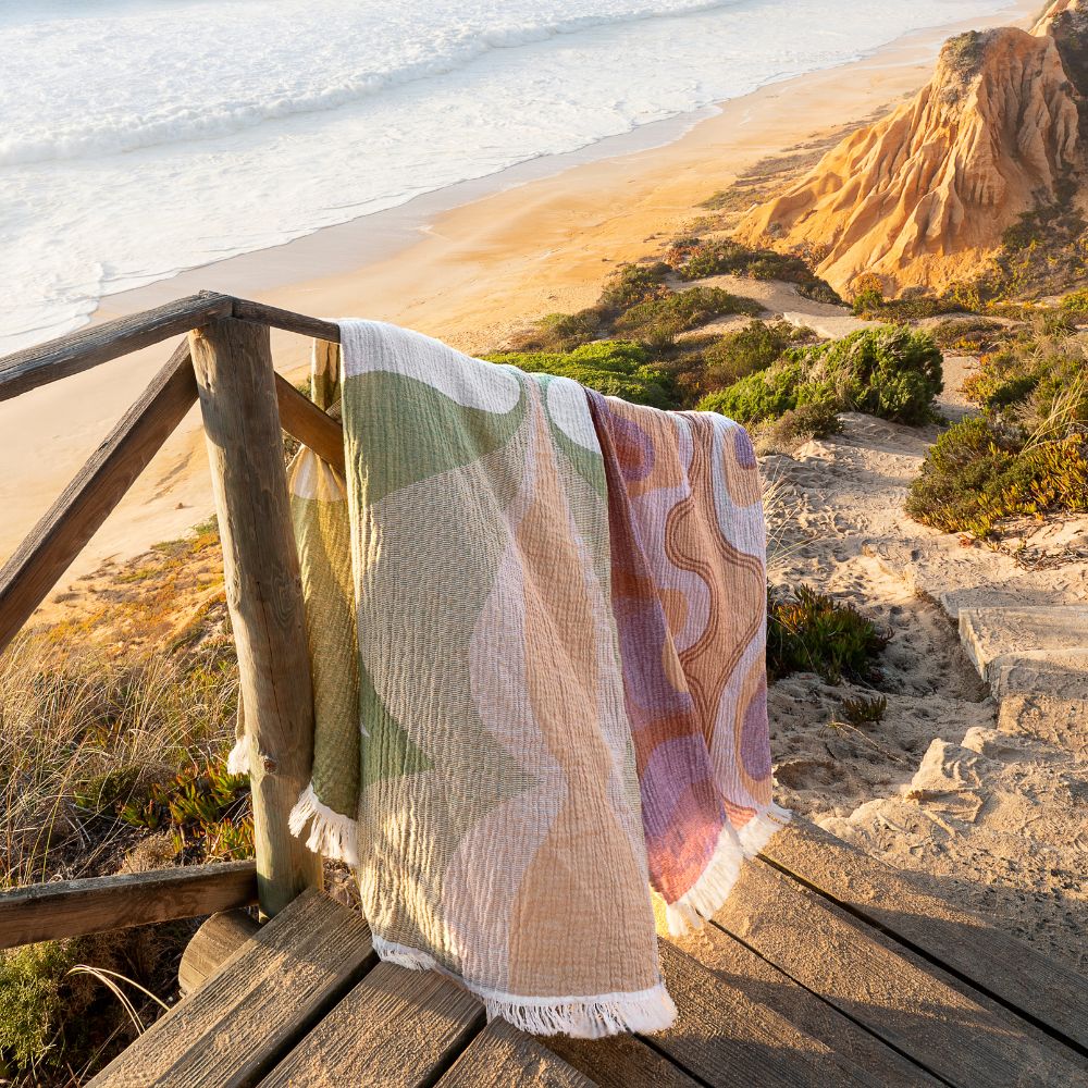 Fouta frangée en coton recyclé - Bed And Philosophy