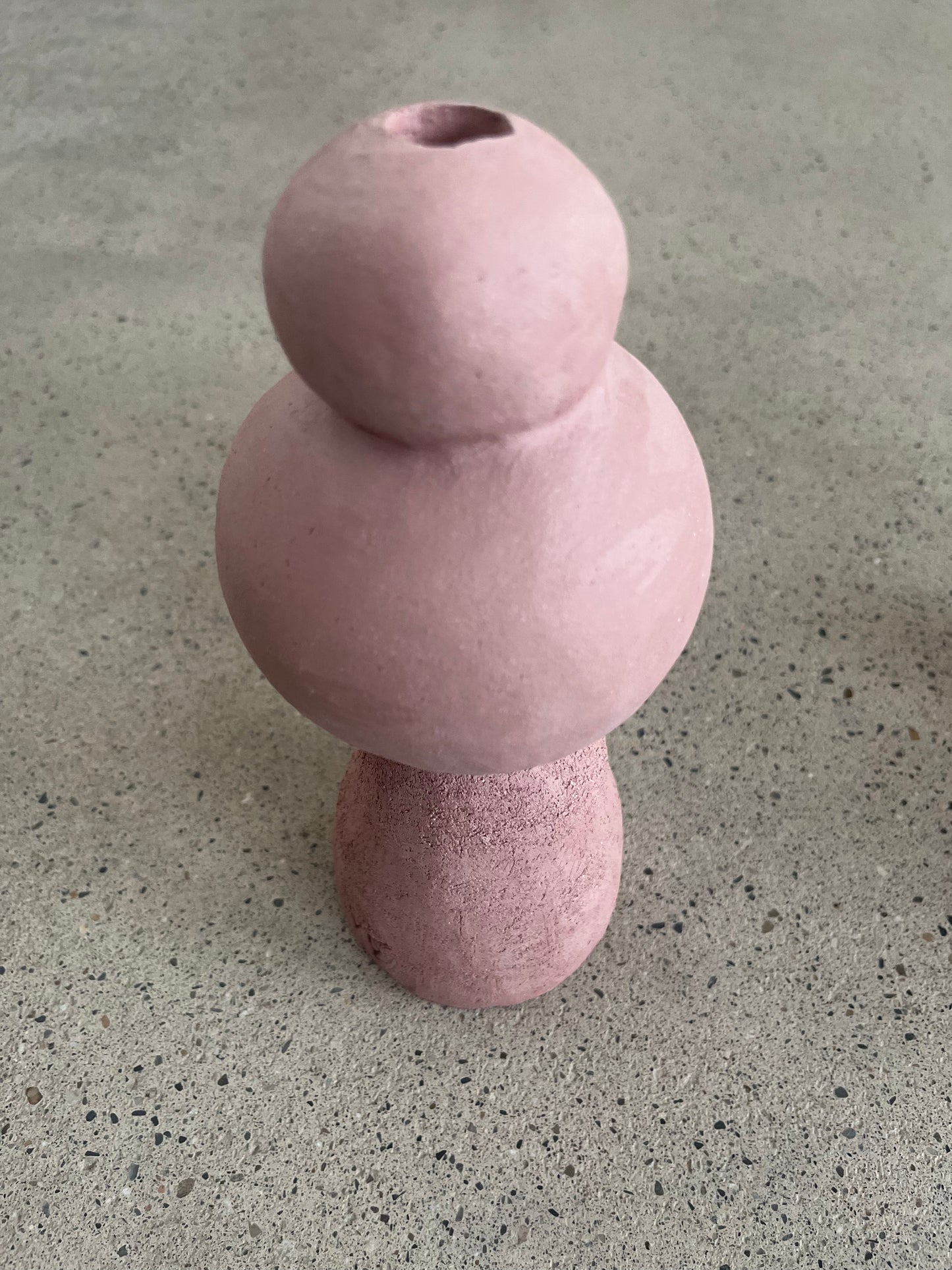 Guylène Galantine - Bougeoirs Grès Rose