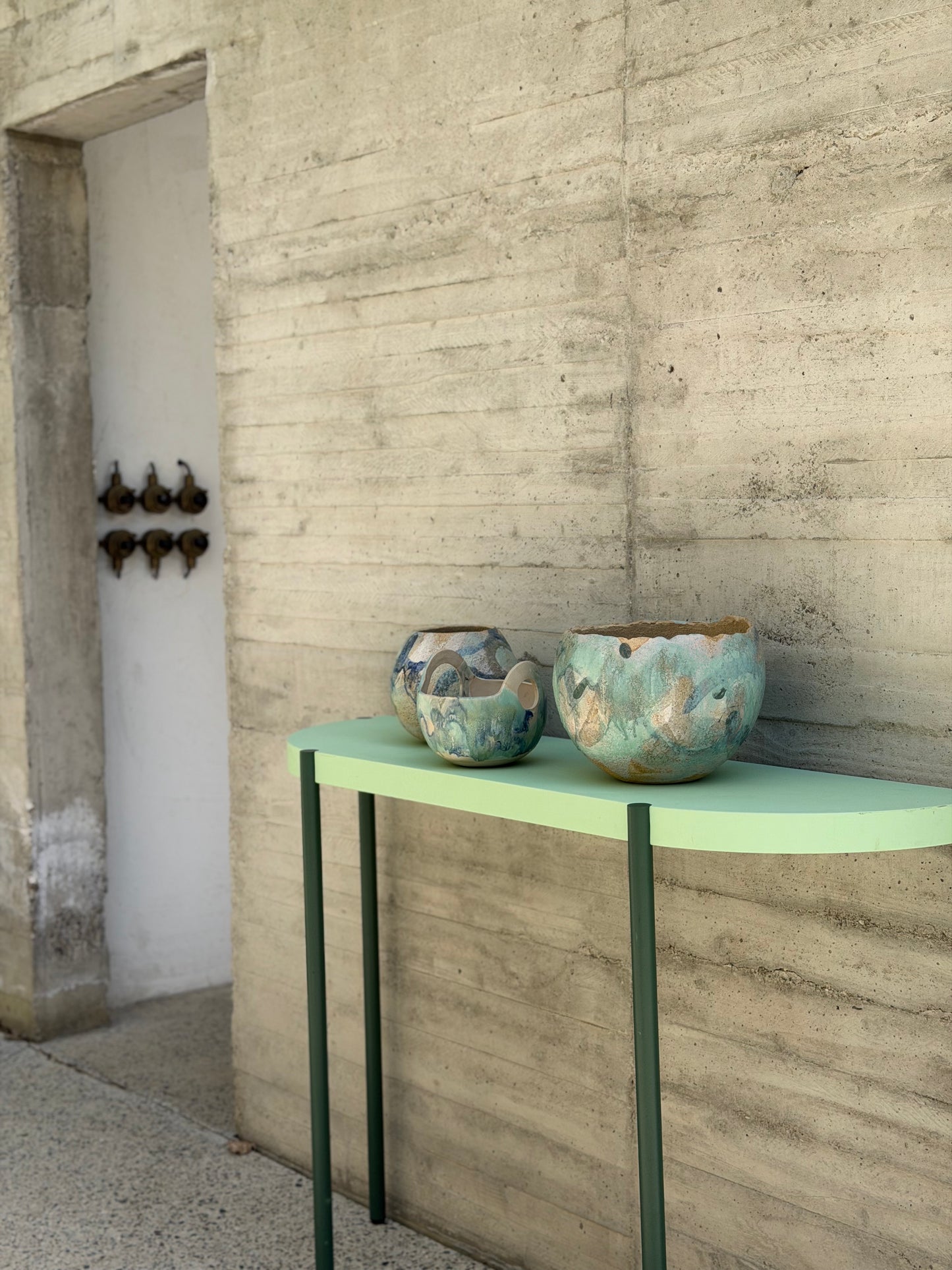 Modèle d'expo. Console Palladio verte - ARTIFORT