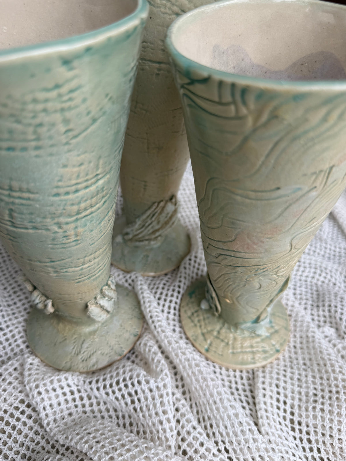 Les 3 verres vert de mer