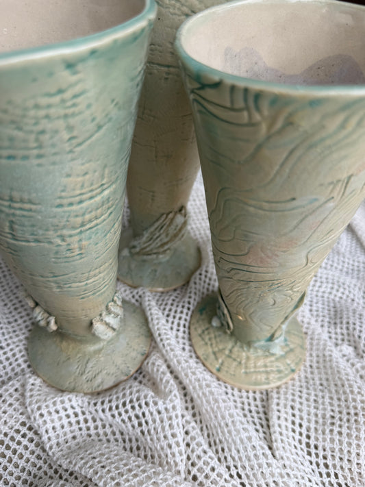 Les 3 verres vert de mer