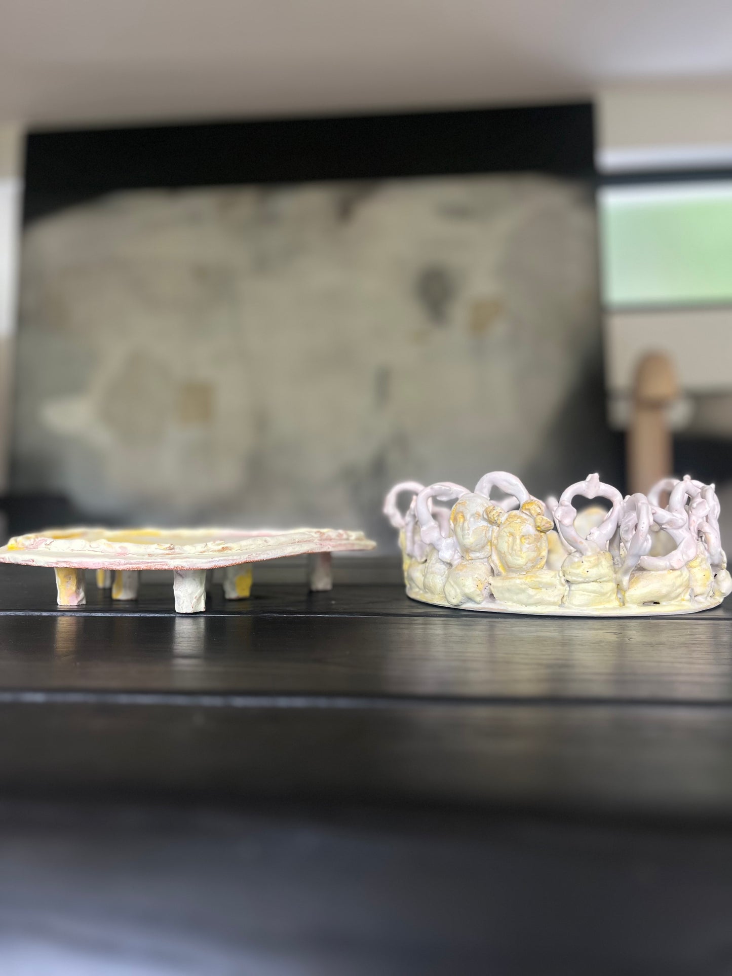 Socle Plat Visages - Anne Saltel