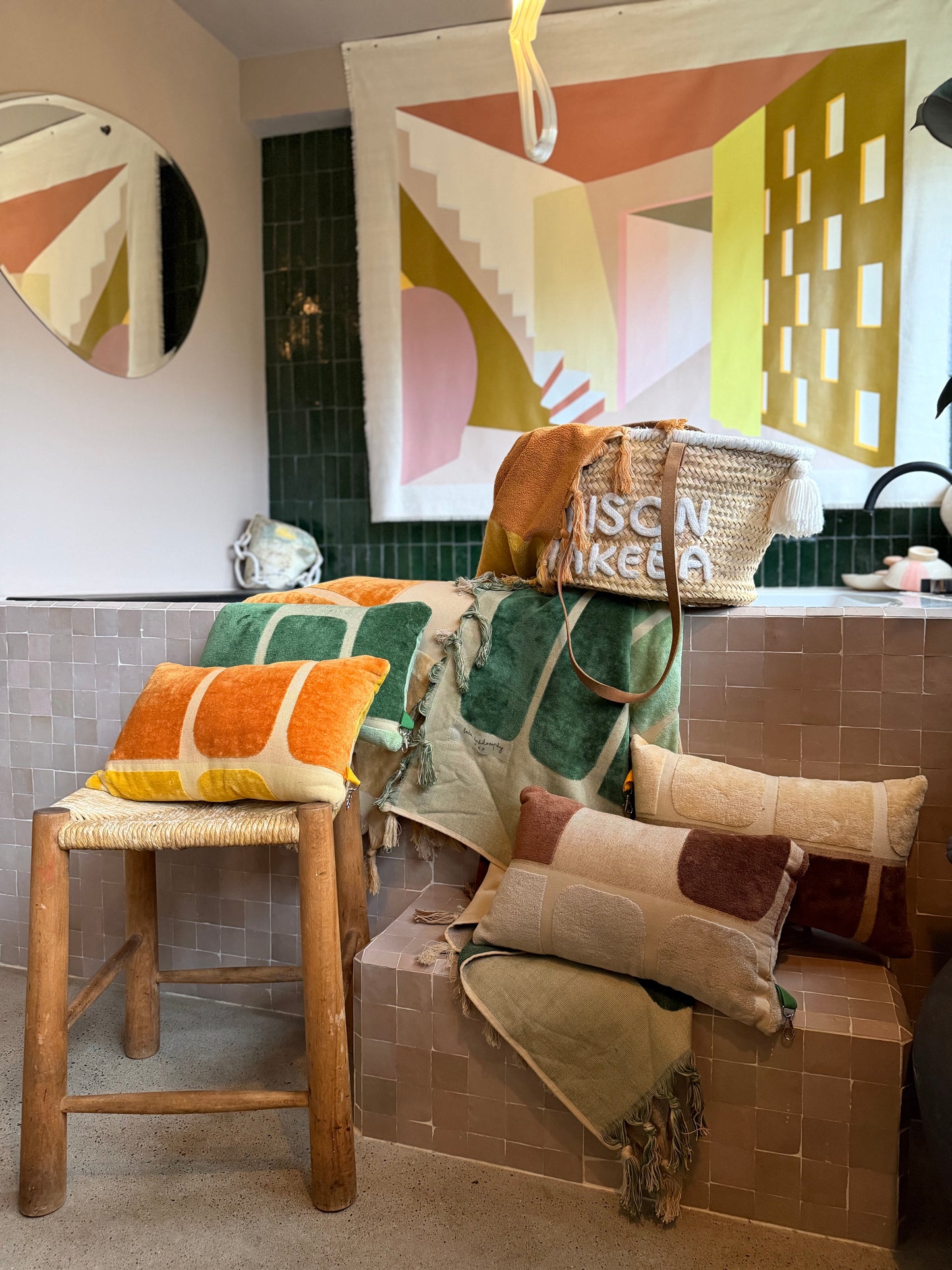 Drap de plage + Sac de plage en Éponge + Coussin  - Bed And Philosophy