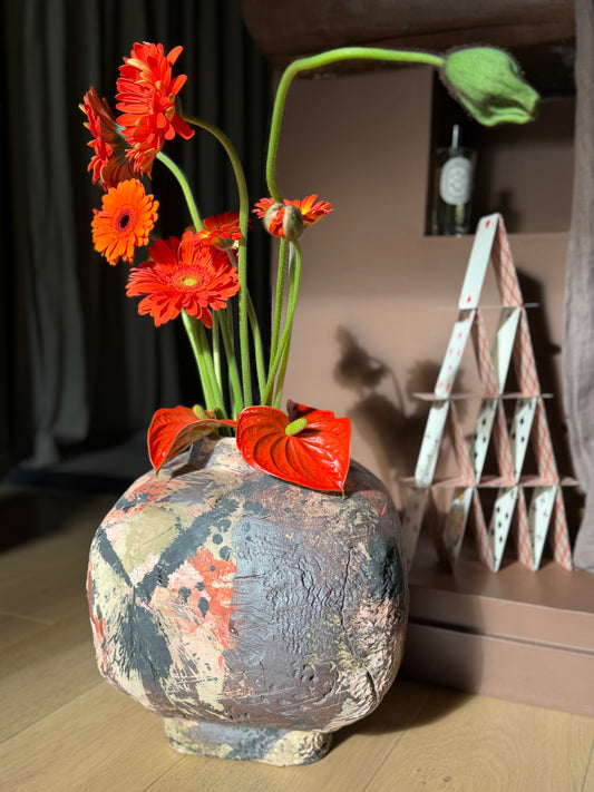 JARRE À SAKÉ , Peint à la main, Hannah André