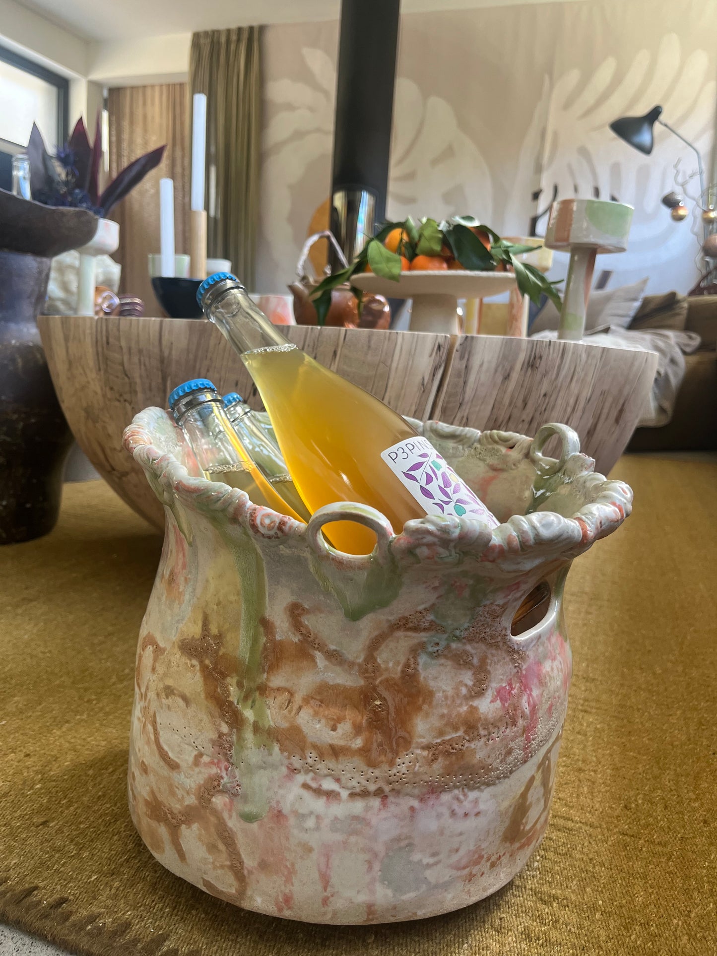 "SEAU ANTIQUE", Seau à champagne - Collab Muriel Senaux x Maison Makeba