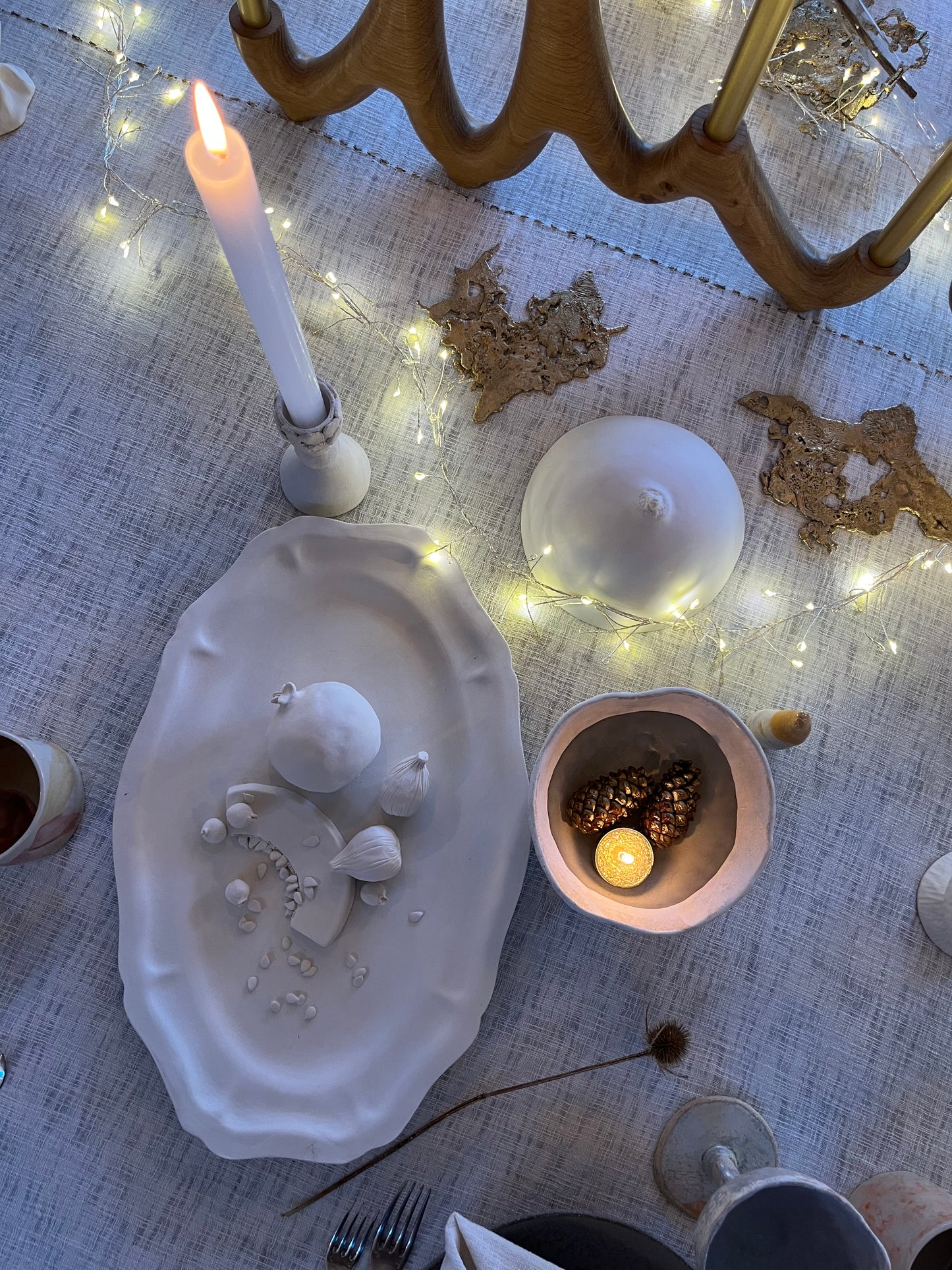 Plat Barbotine Fruits, non émaillé - Maison Bonjour