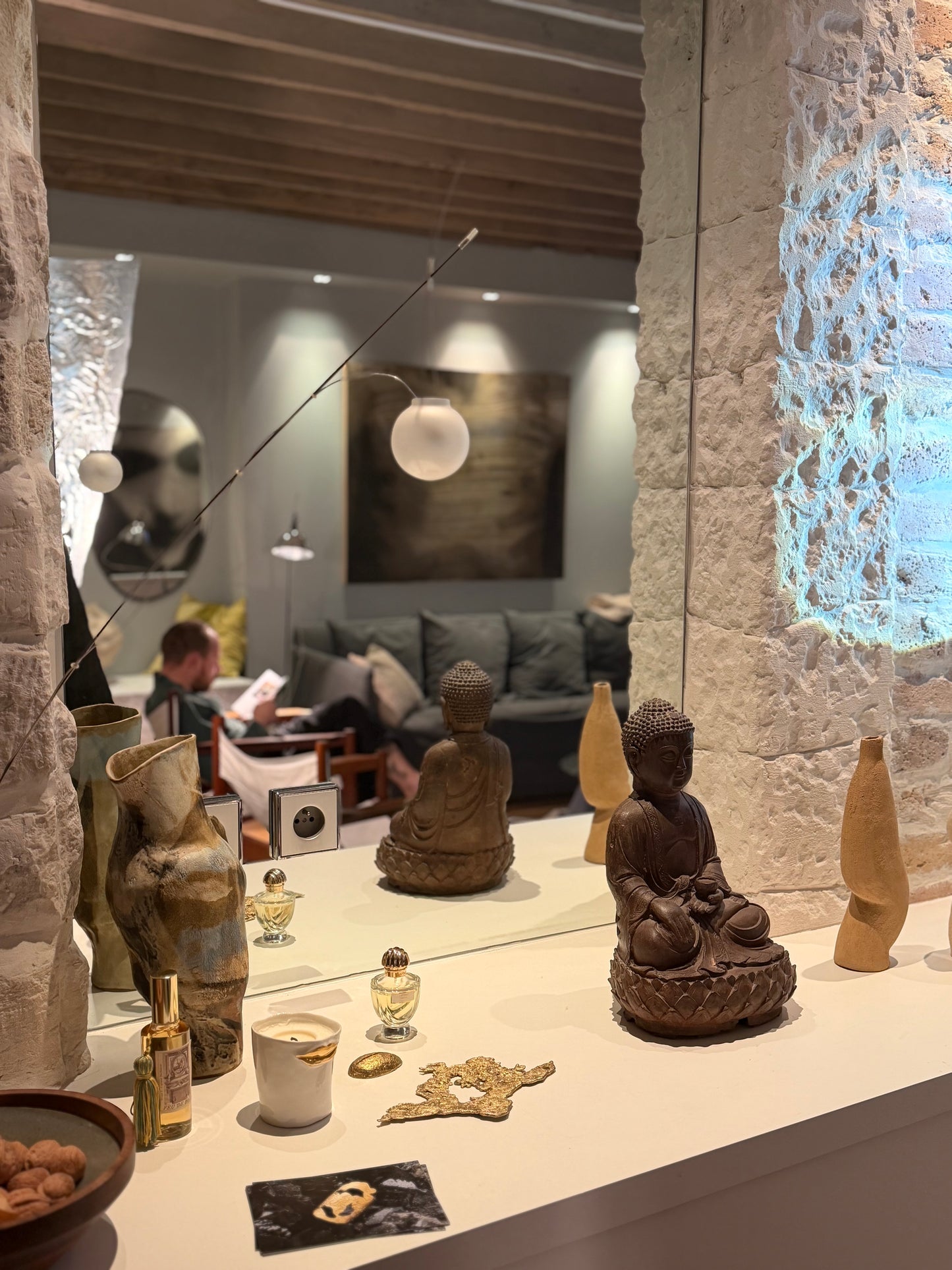 Guylène Galantine - Bougeoirs en Grès Roux