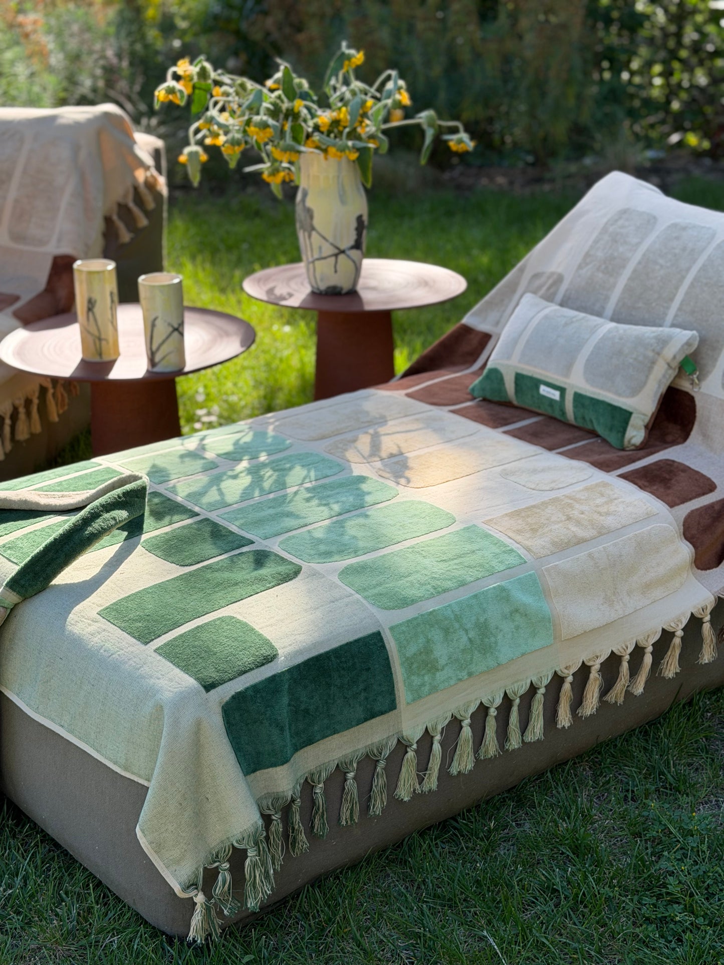 Drap de plage + Sac de plage en Éponge + Coussin  - Bed And Philosophy