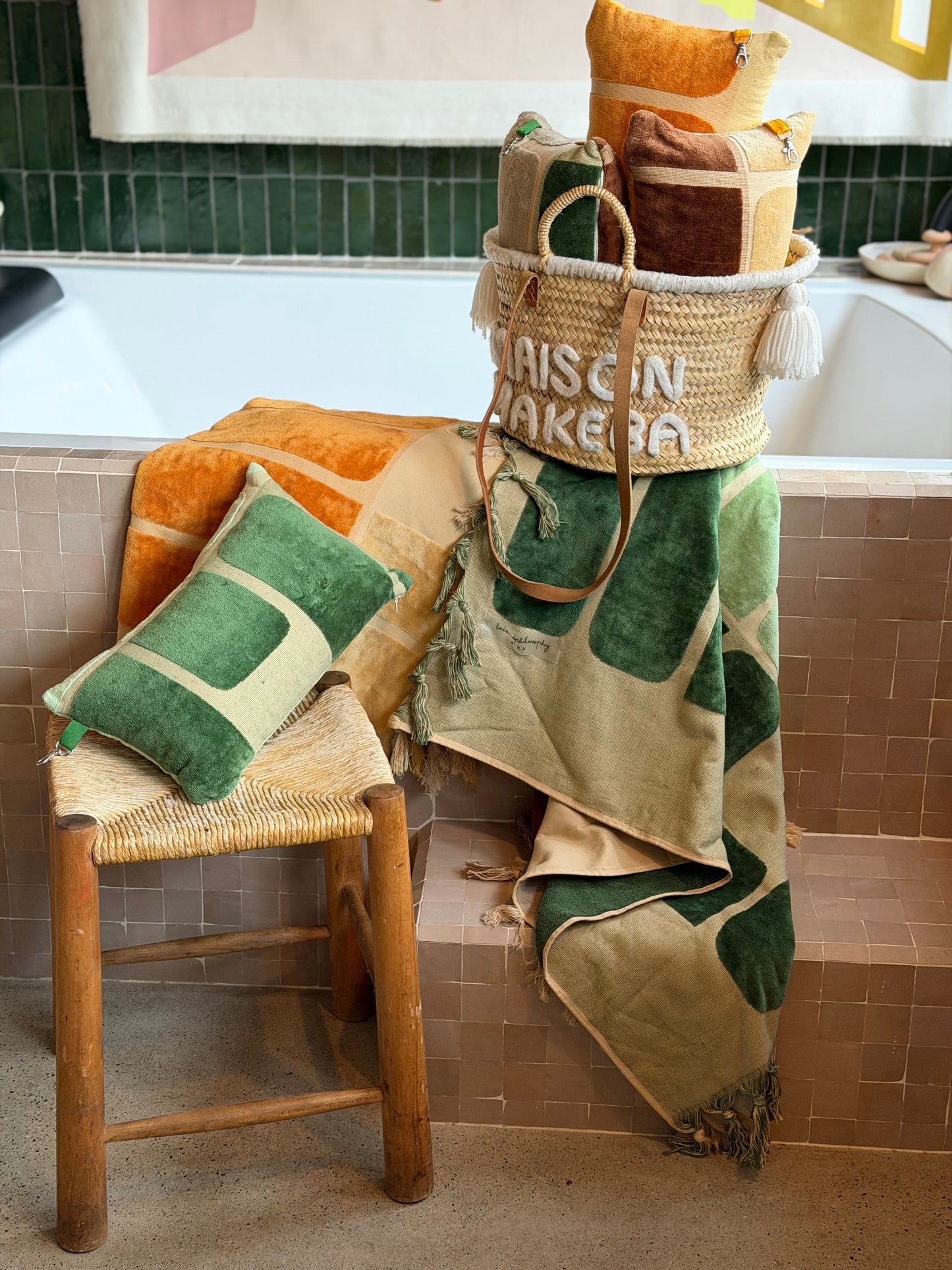 Drap de plage + Sac de plage en Éponge + Coussin  - Bed And Philosophy