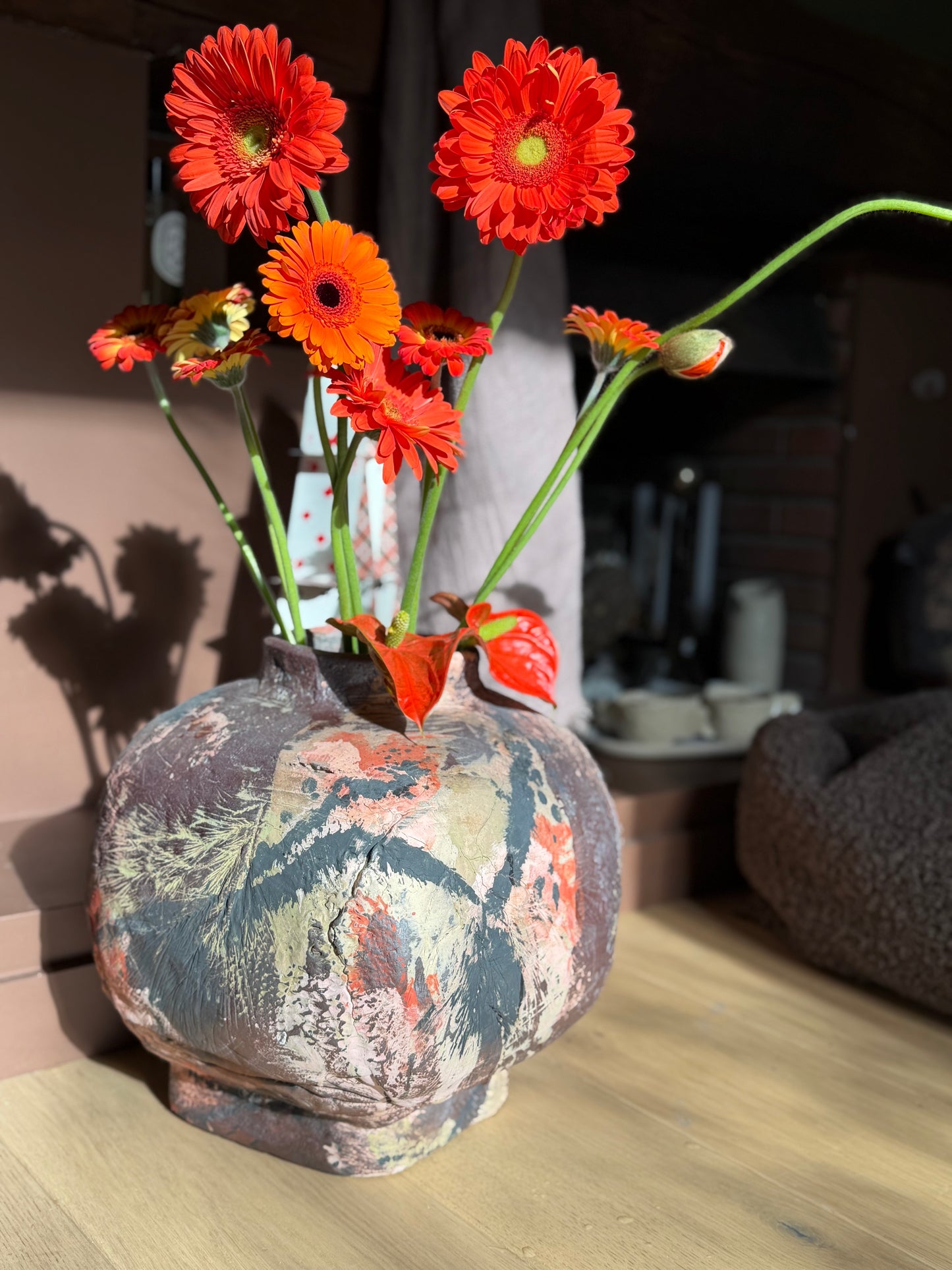 JARRE À SAKÉ , Peint à la main, Hannah André