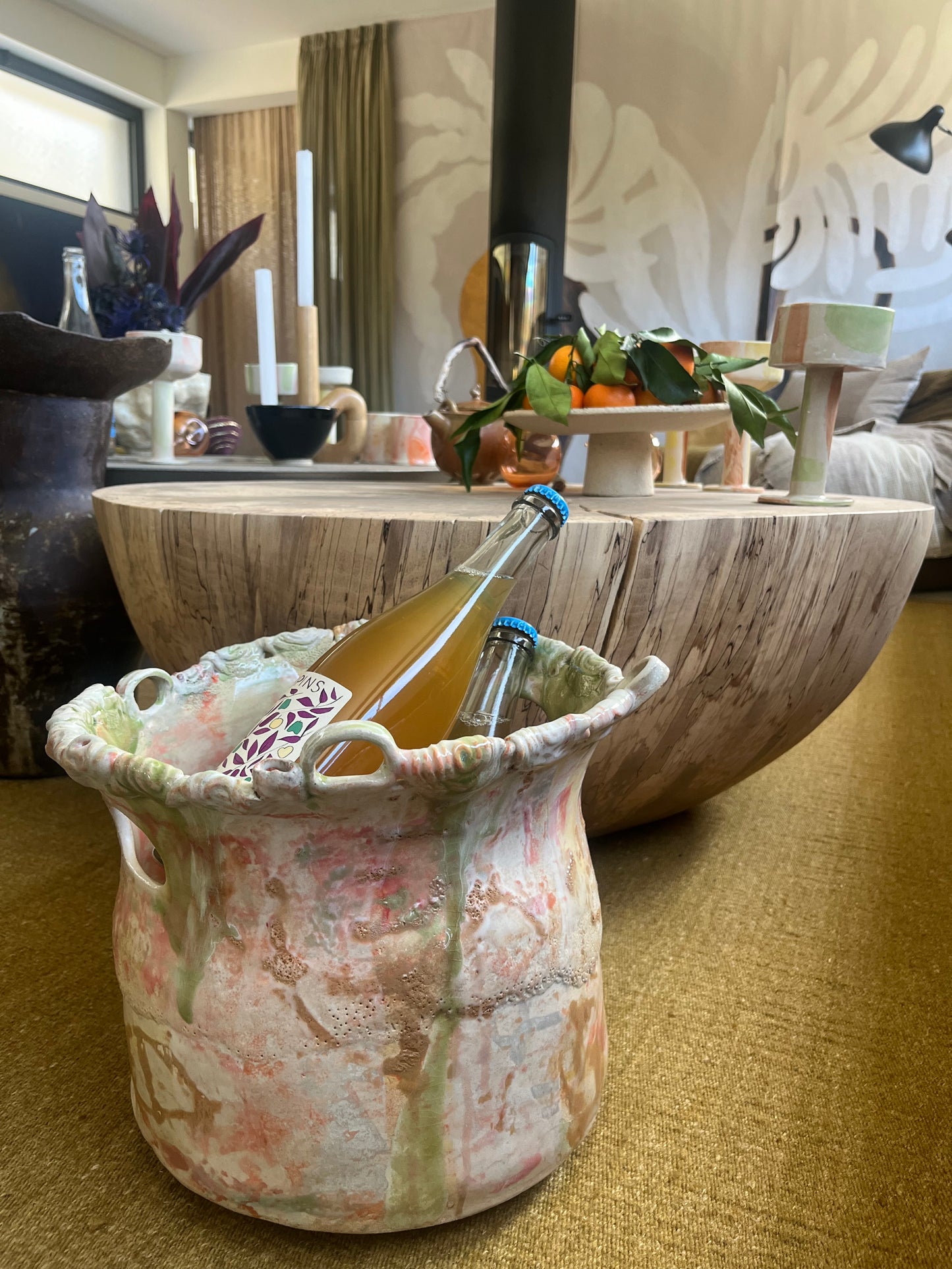 "SEAU ANTIQUE", Seau à champagne - Collab Muriel Senaux x Maison Makeba