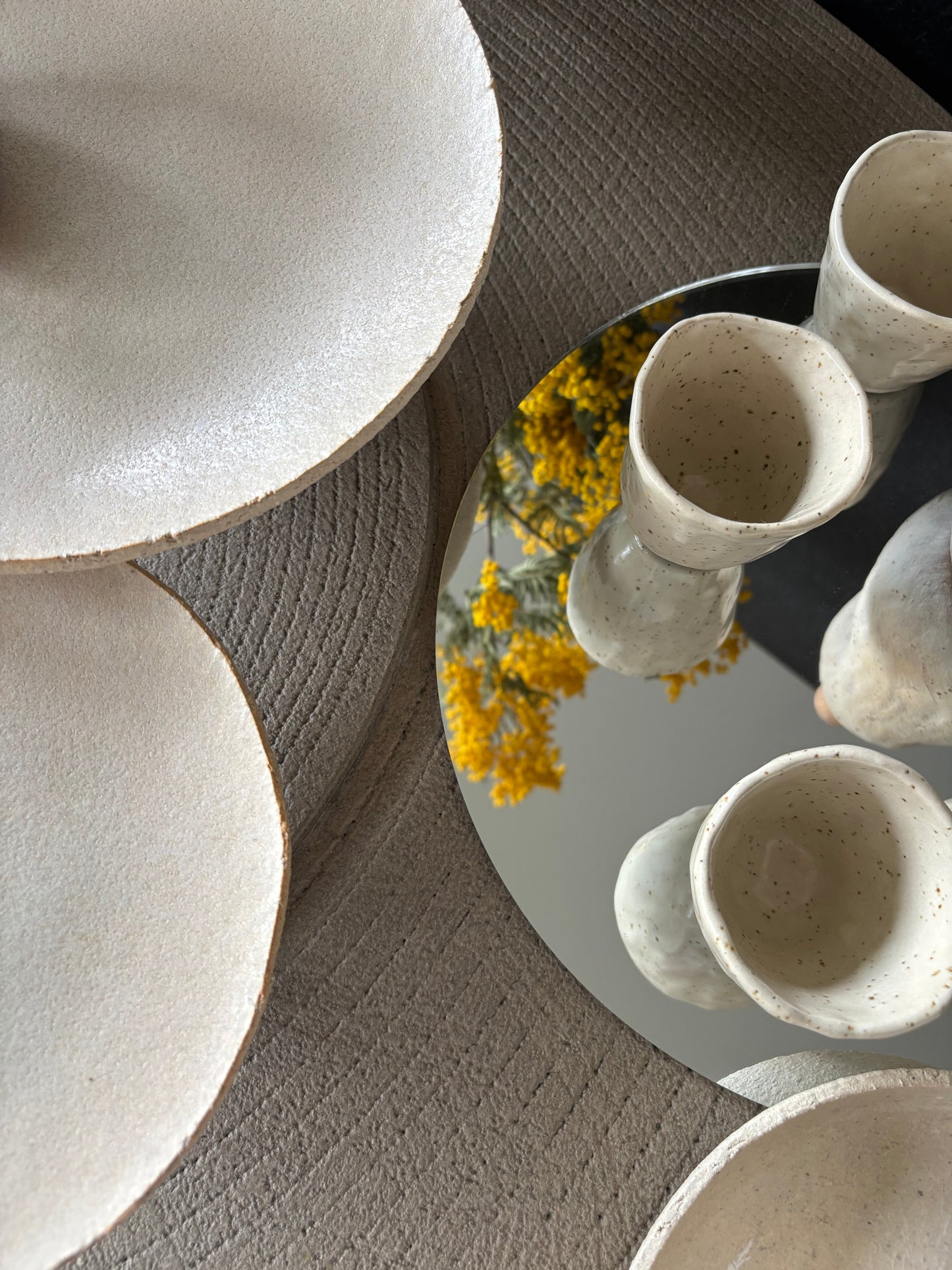 Lot plat apéro saucier et présentoirs à gâteaux - Cceramique