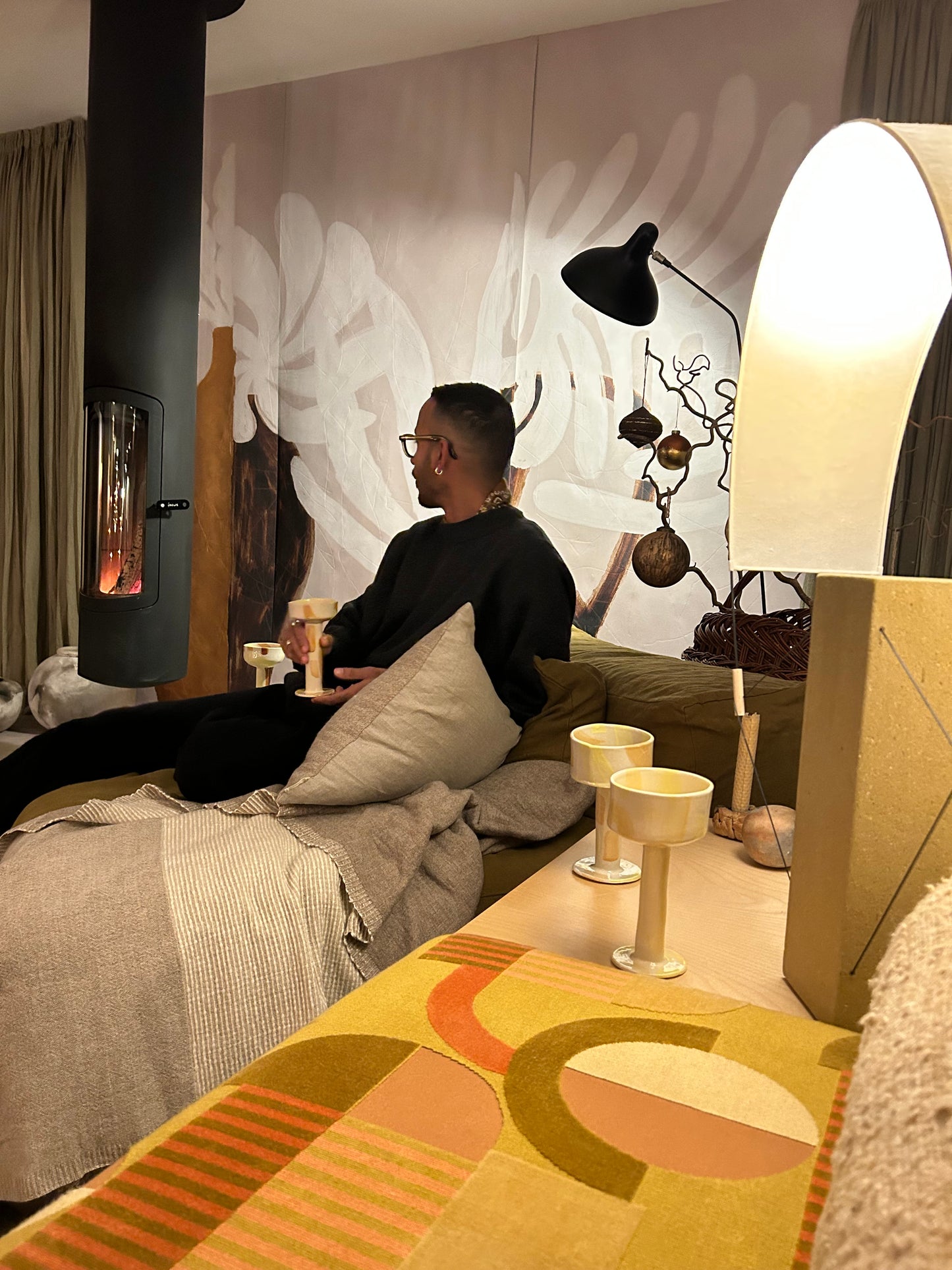 "VERRES À TRAITS", Verres à pied - Collab Anne Kurzberg x Maison Makeba