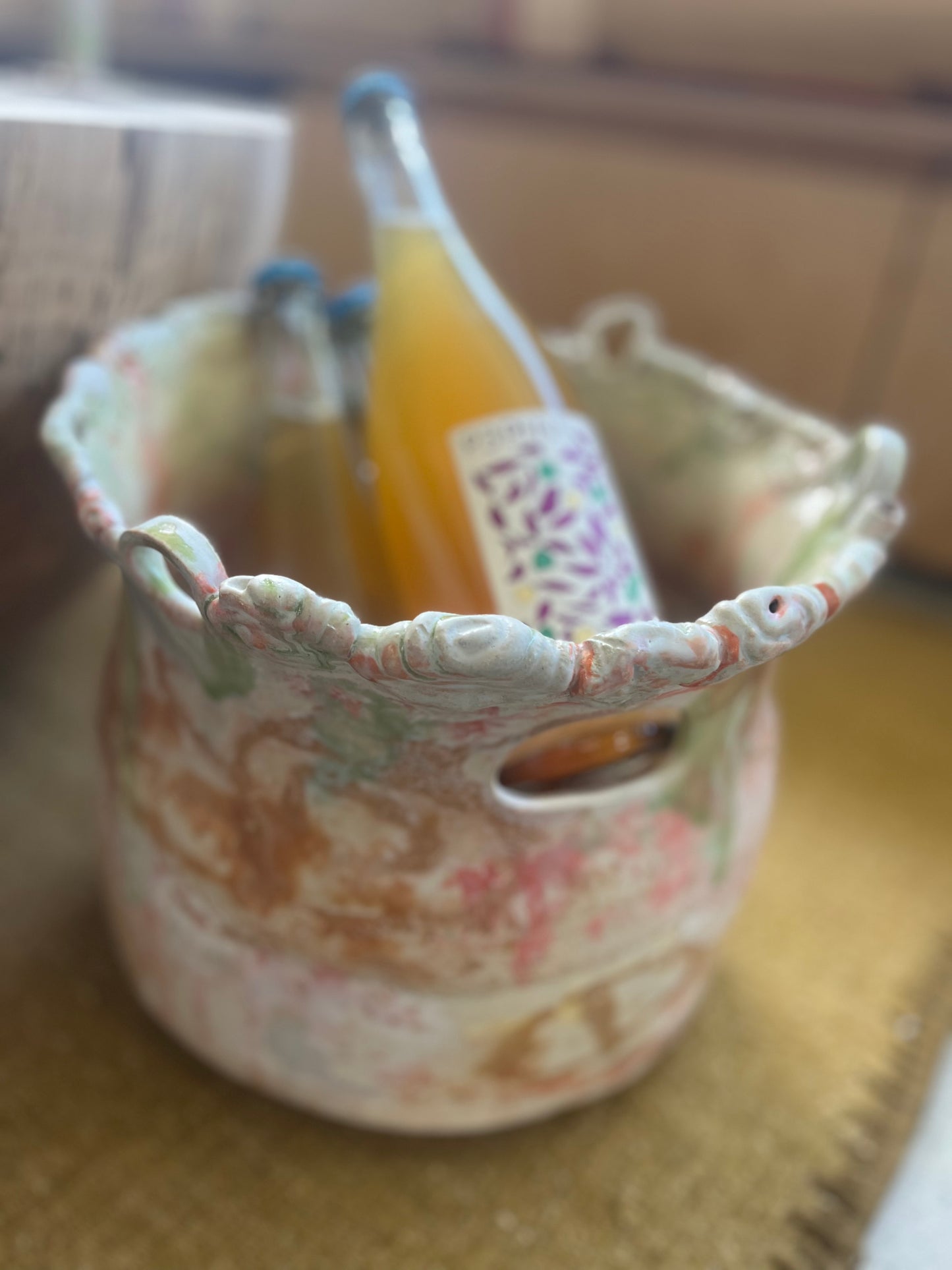 "SEAU ANTIQUE", Seau à champagne - Collab Muriel Senaux x Maison Makeba