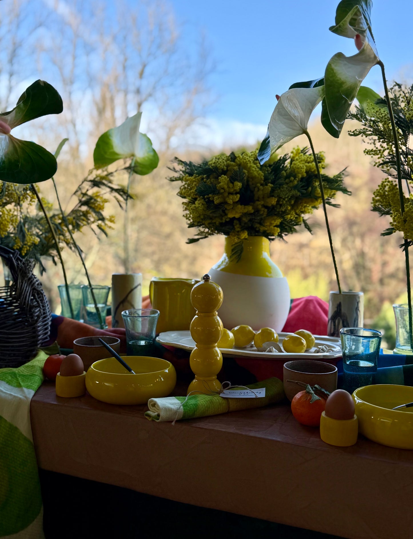 4 Assiettes creuses Jaune Soleil Ravel