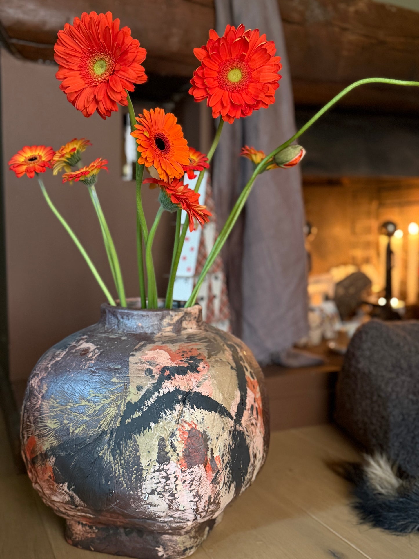 JARRE À SAKÉ , Peint à la main, Hannah André