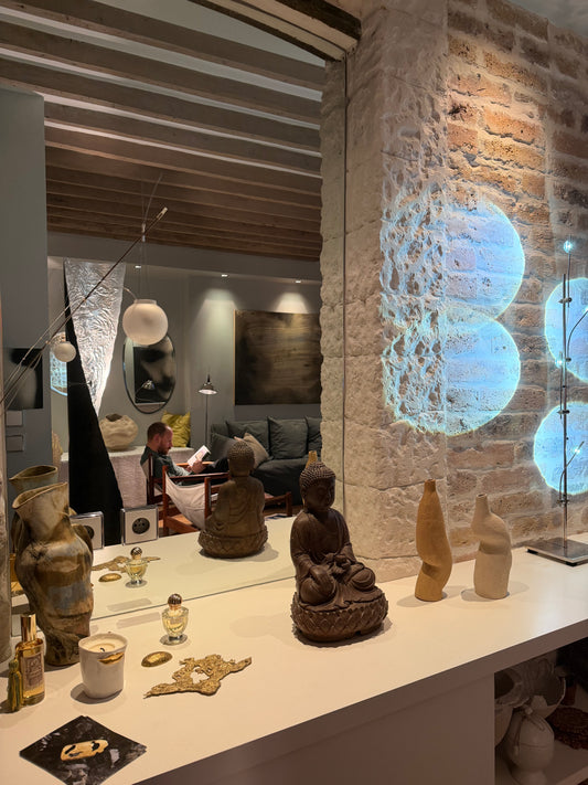 Guylène Galantine - Bougeoirs en Grès Roux