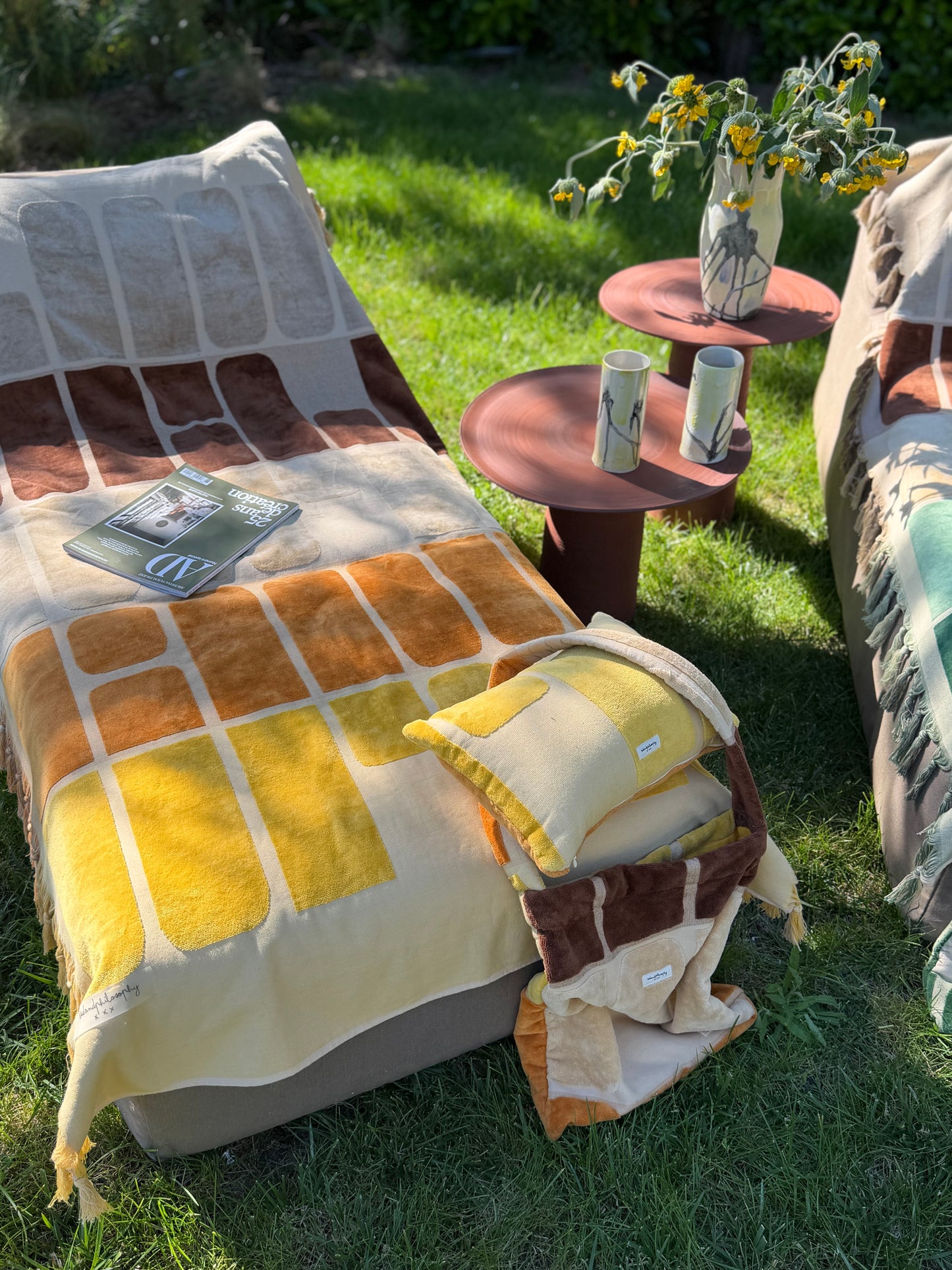 Drap de plage + Sac de plage en Éponge + Coussin  - Bed And Philosophy