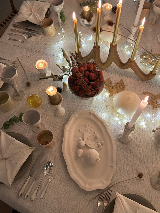 Plat Barbotine Fruits, non émaillé - Maison Bonjour