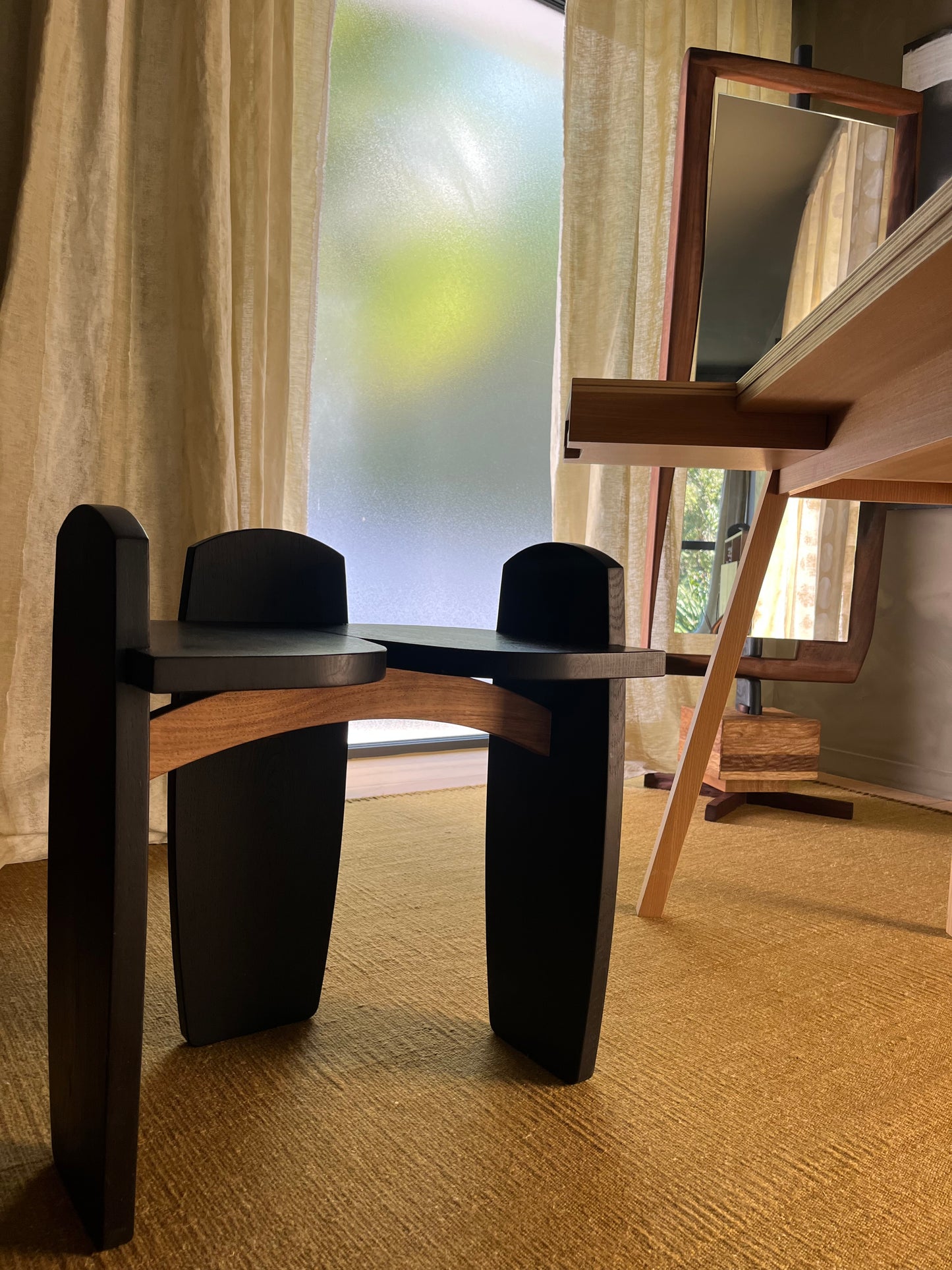 Tabouret Arfeux - bois design – Petit tabouret artisanal bois massif