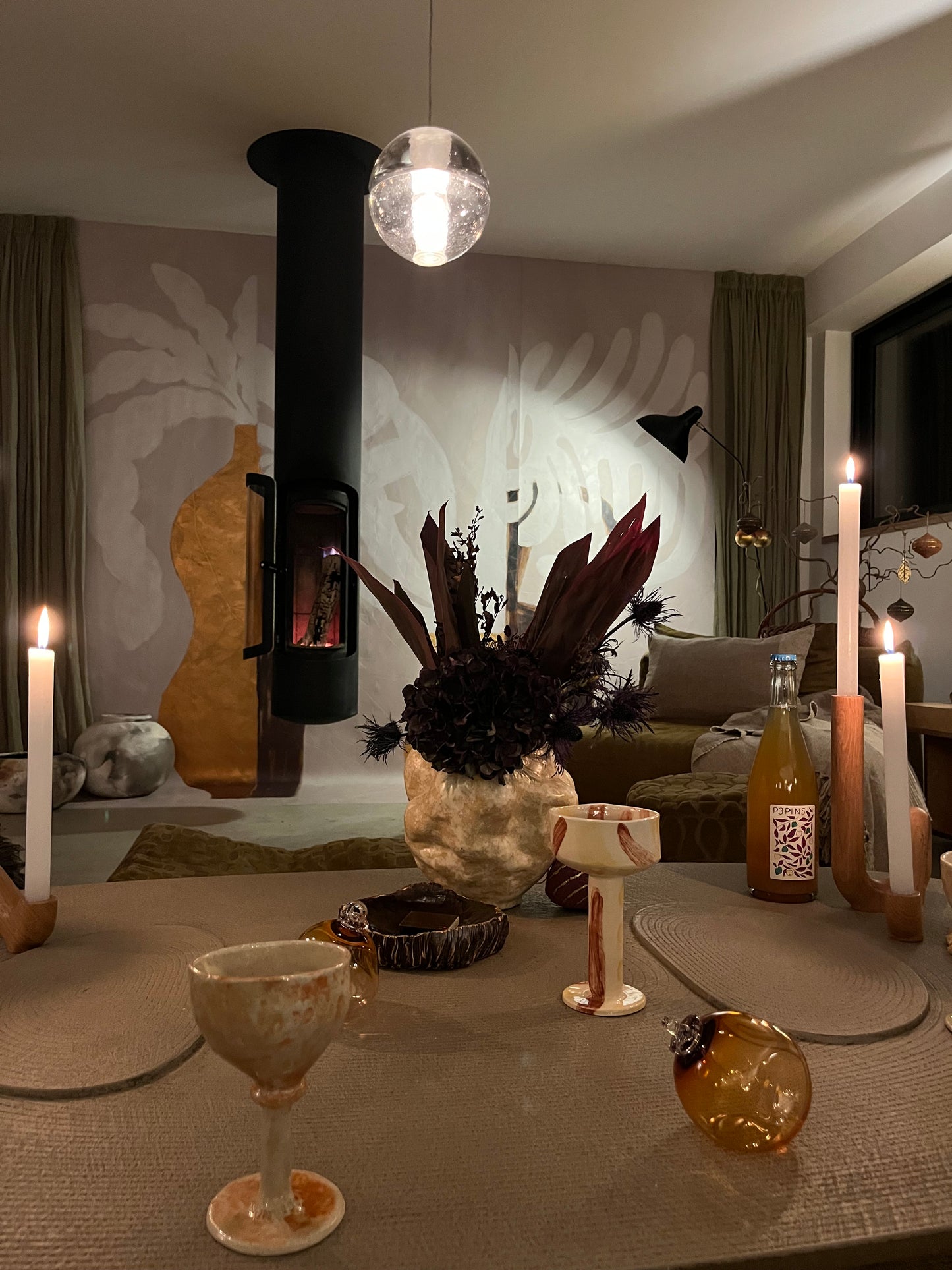 "VERRES À TRAITS", Verres à pied - Collab Anne Kurzberg x Maison Makeba