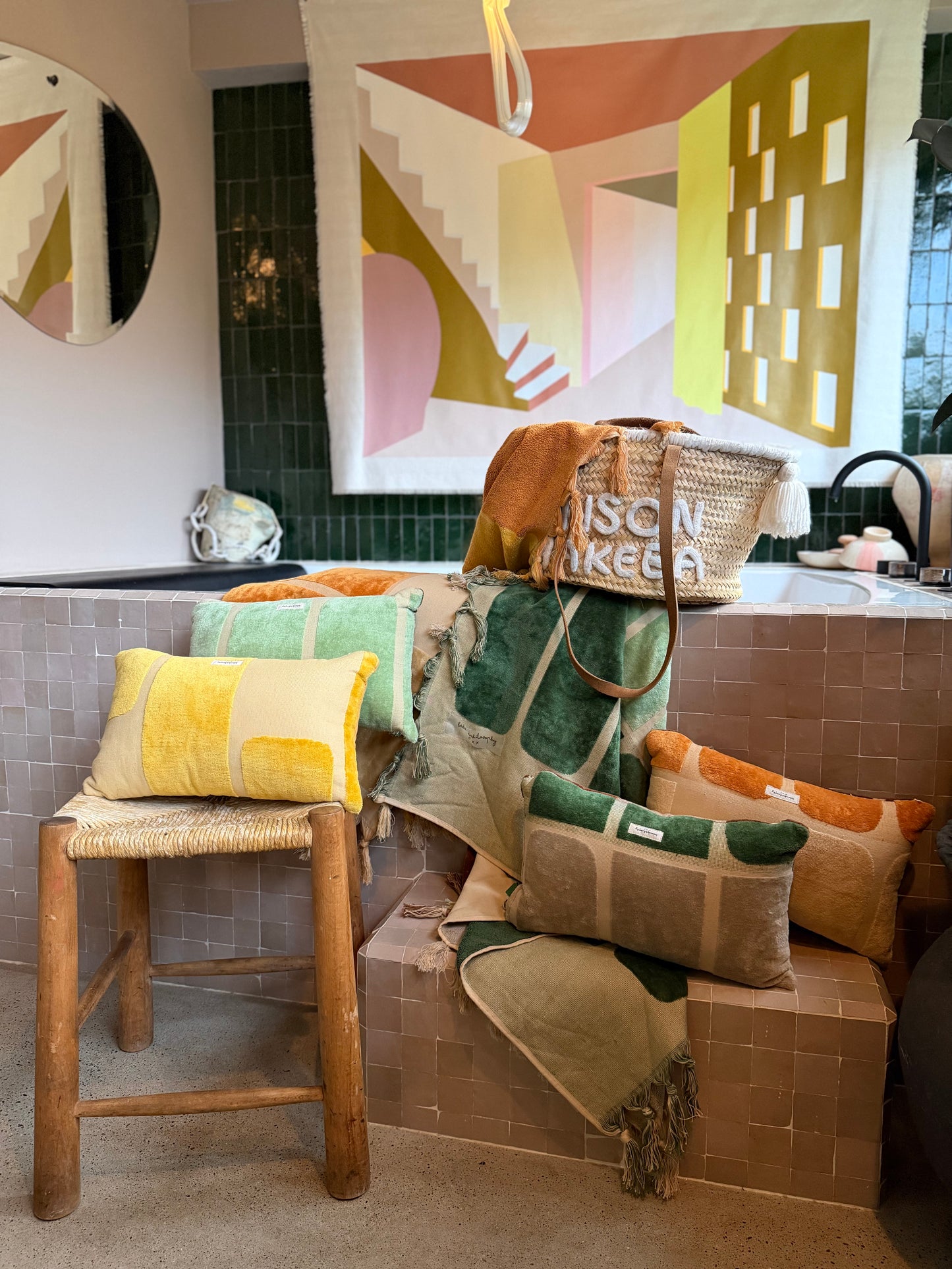 Drap de plage + Sac de plage en Éponge + Coussin  - Bed And Philosophy
