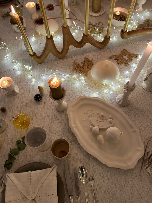 Plat Barbotine Fruits, non émaillé - Maison Bonjour