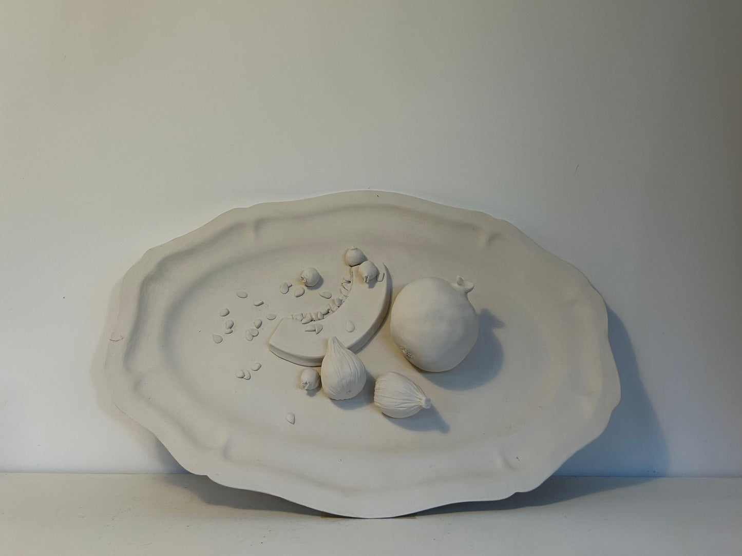 Plat Barbotine Fruits, non émaillé - Maison Bonjour