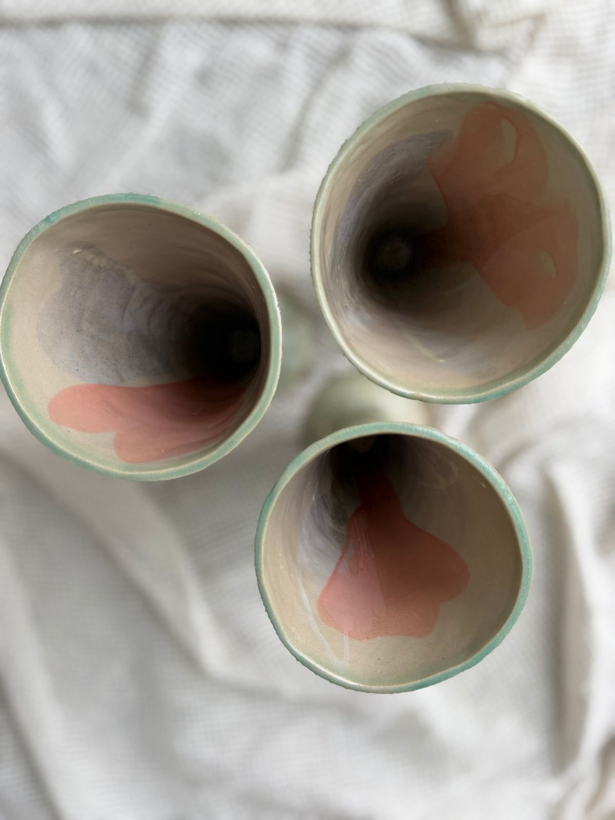 Les 3 verres vert de mer