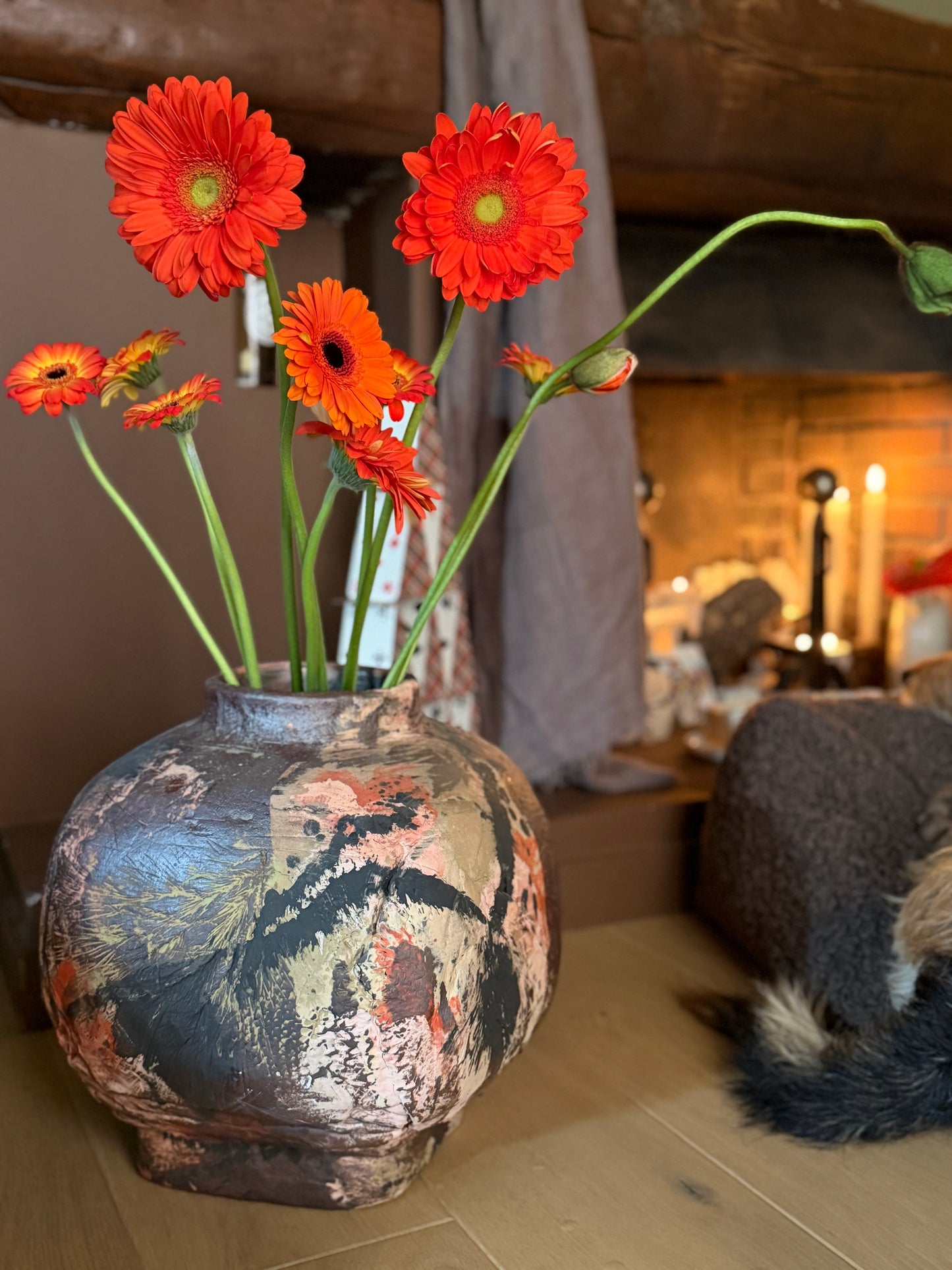 JARRE À SAKÉ , Peint à la main, Hannah André