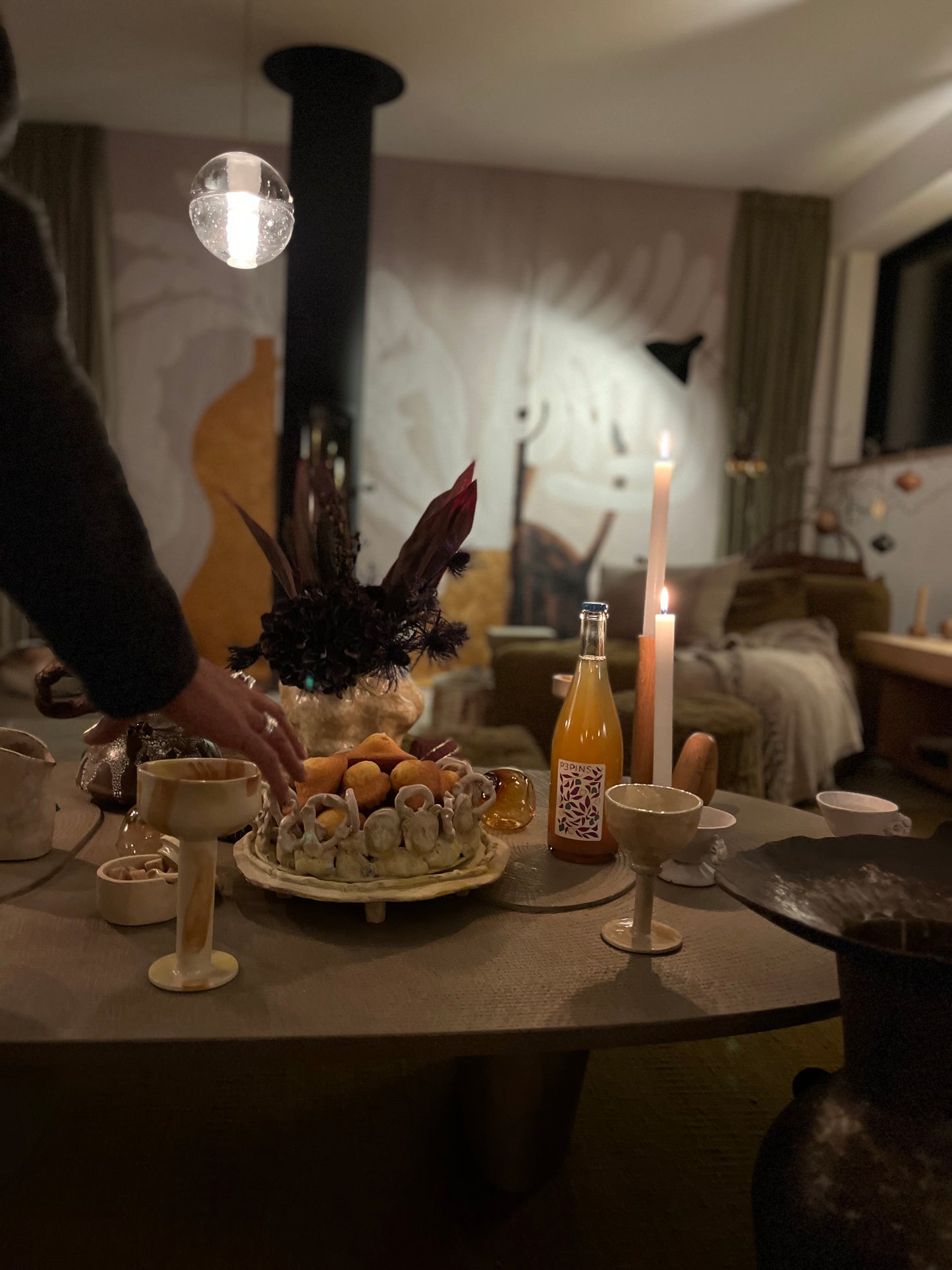 "VERRES À TRAITS", Verres à pied - Collab Anne Kurzberg x Maison Makeba