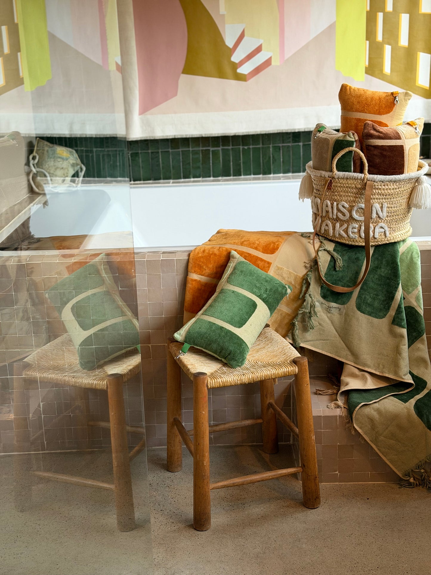 Drap de plage + Sac de plage en Éponge + Coussin  - Bed And Philosophy