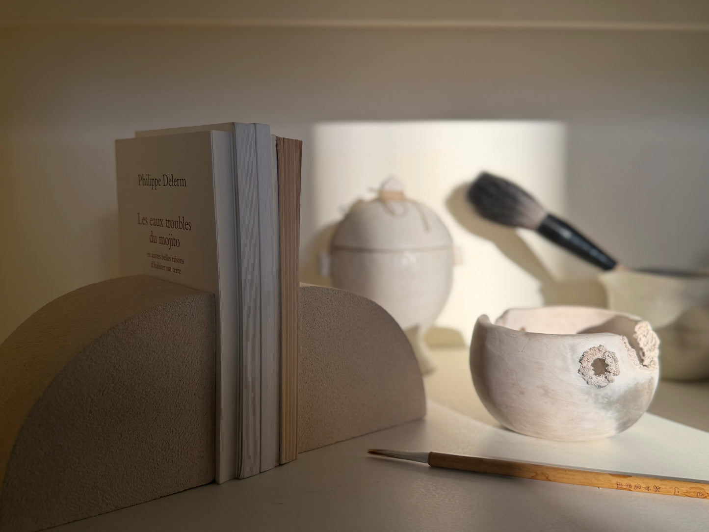Céramiques Lucia - Ensemble - Vase U, Serre Livres & Bougeoir